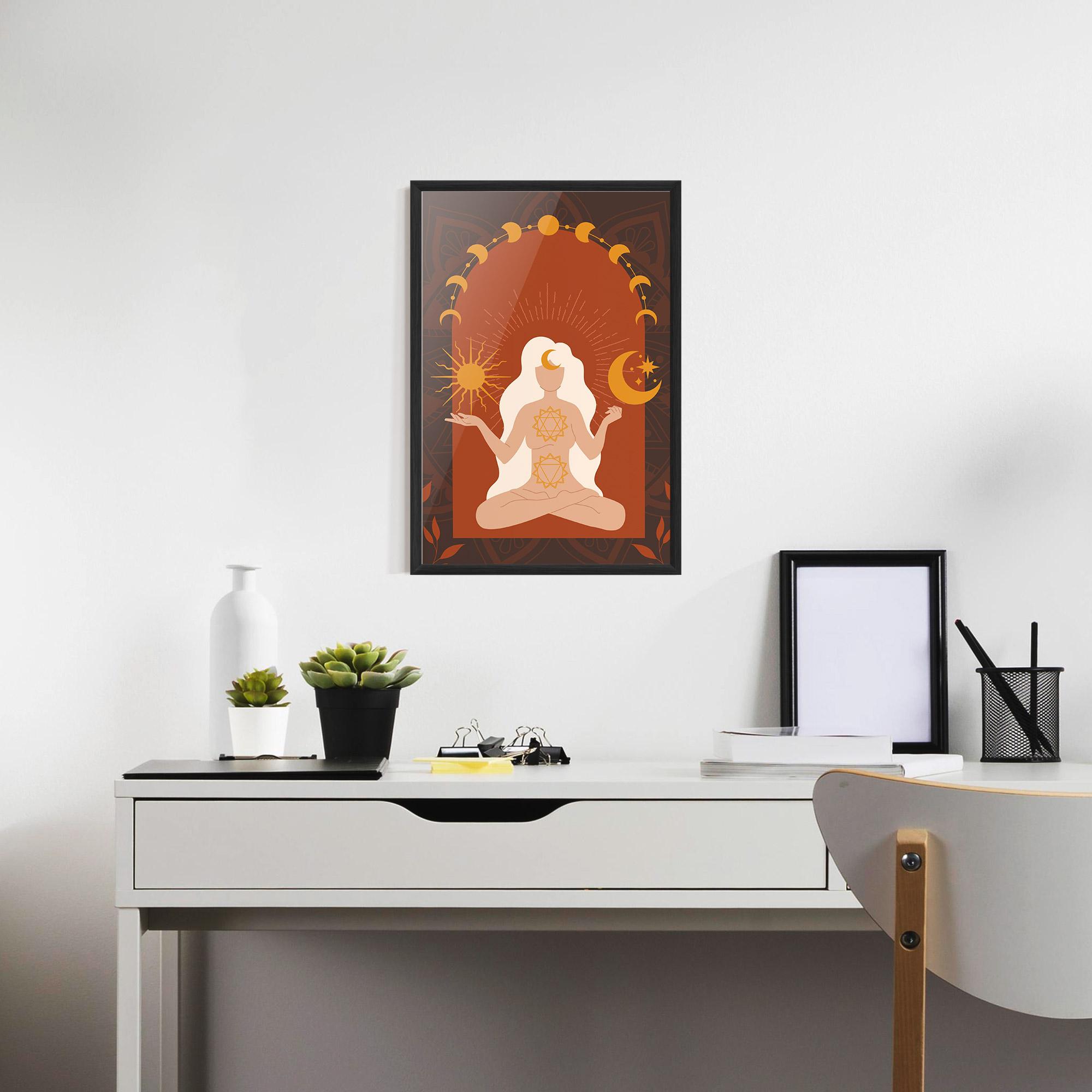 Gerahmte Poster Sun Moon Meditation mockup 7