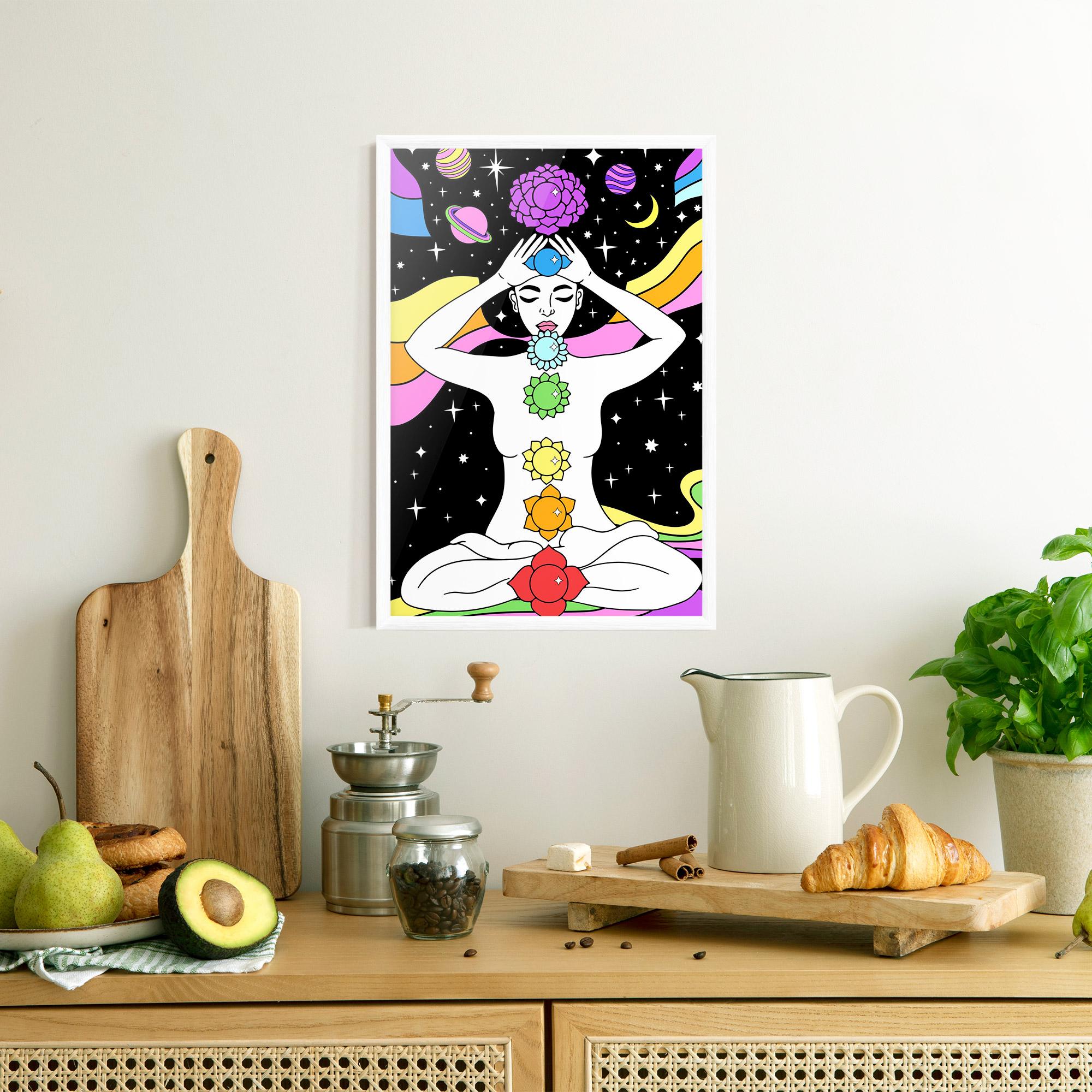Gerahmte Poster Chakras Meditation mockup 8