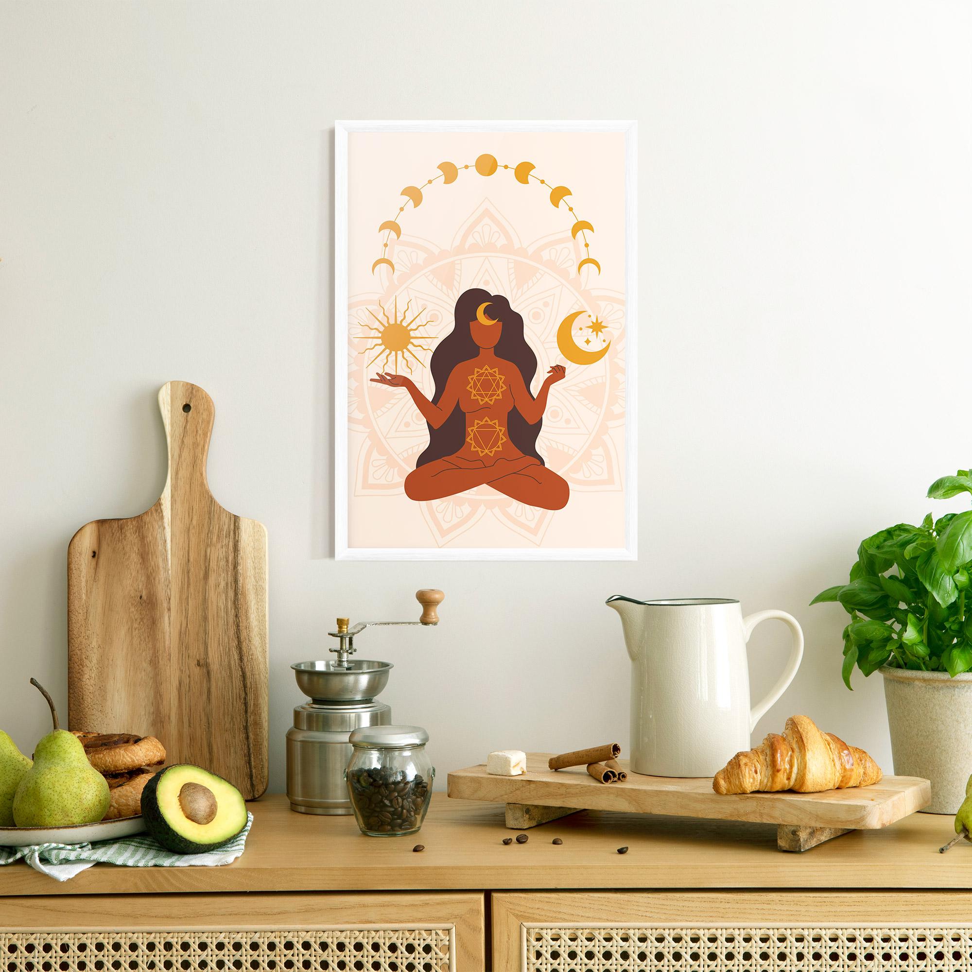 Gerahmte Poster Moon Sun Meditation mockup 8