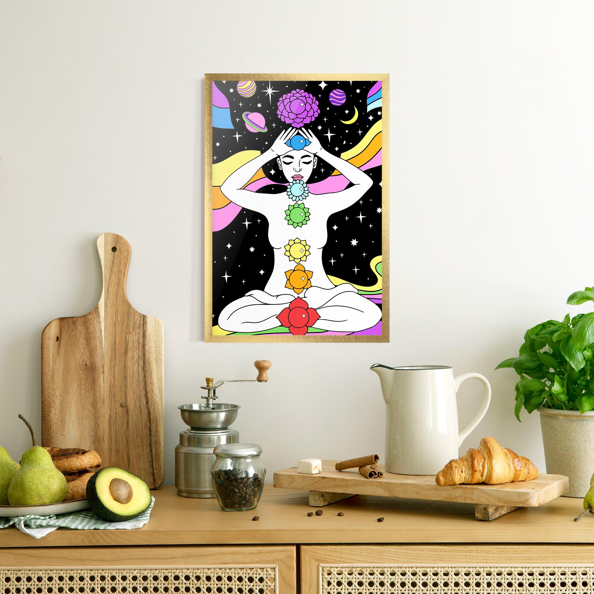 Gerahmte Poster Chakras Meditation mockup 8