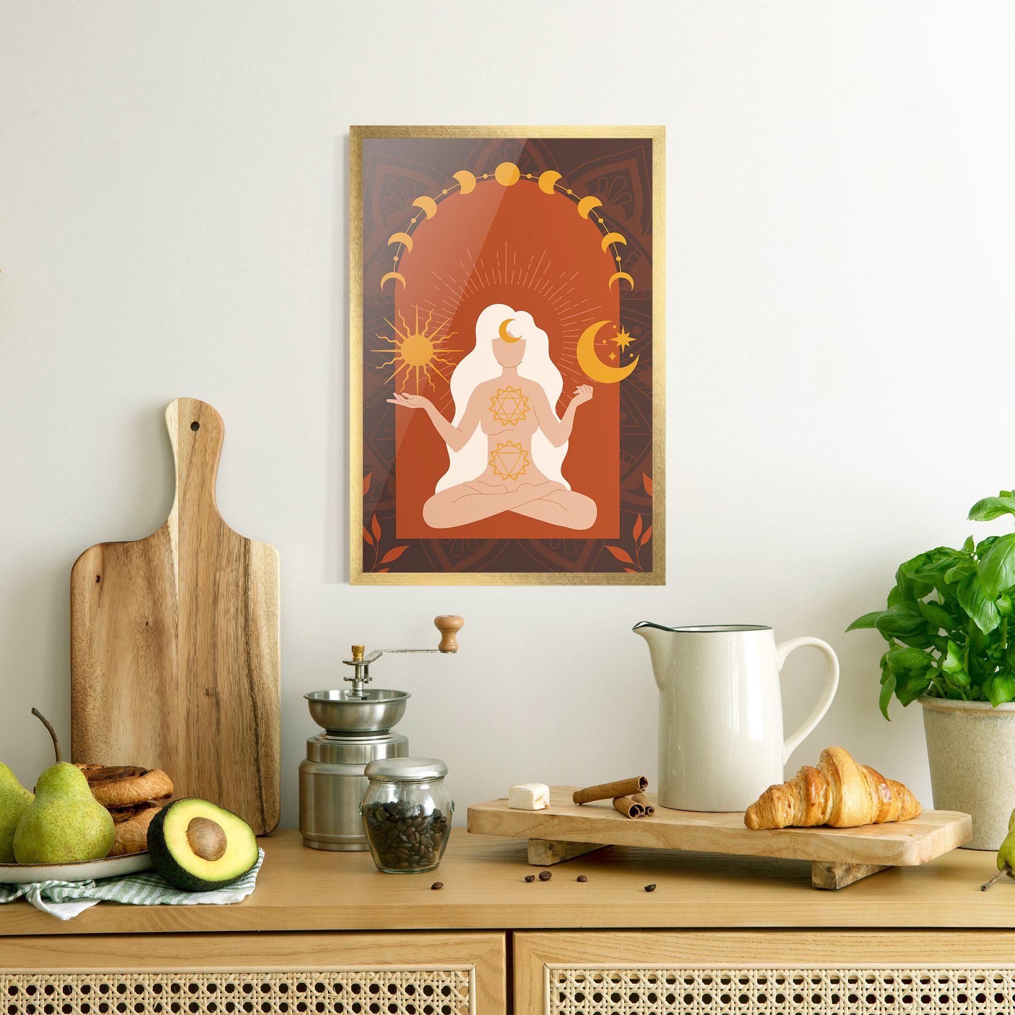 Gerahmte Poster Sun Moon Meditation mockup 8