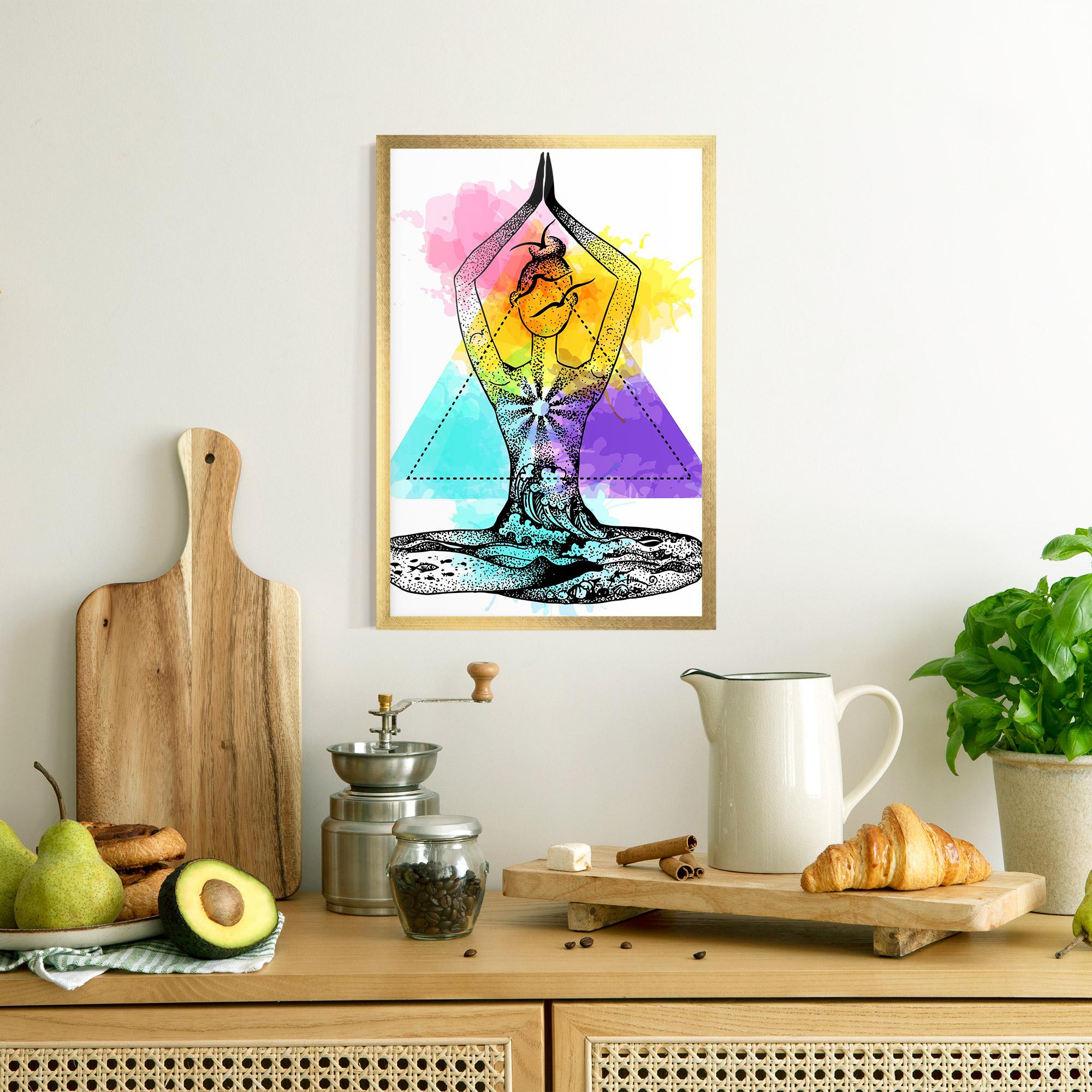 Gerahmte Poster Yoga Triangle mockup 8