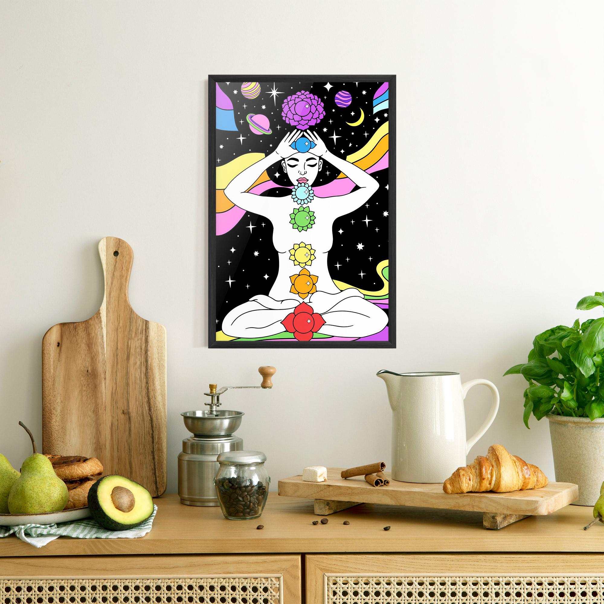 Gerahmte Poster Chakras Meditation mockup 8
