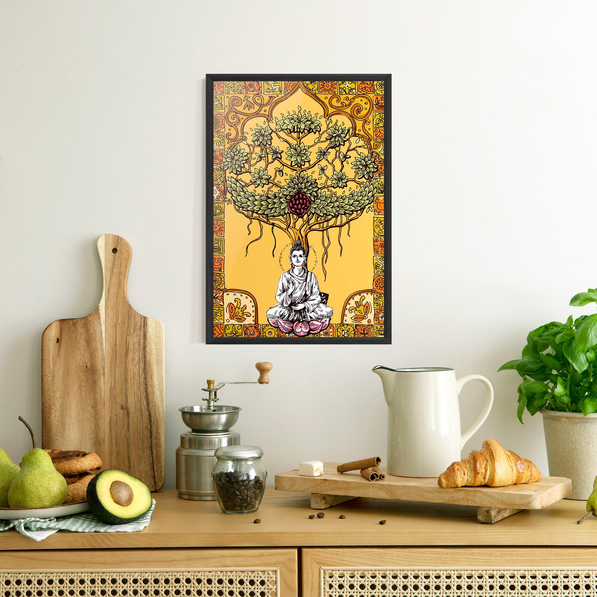 Gerahmte Poster Meditation Three mockup 8