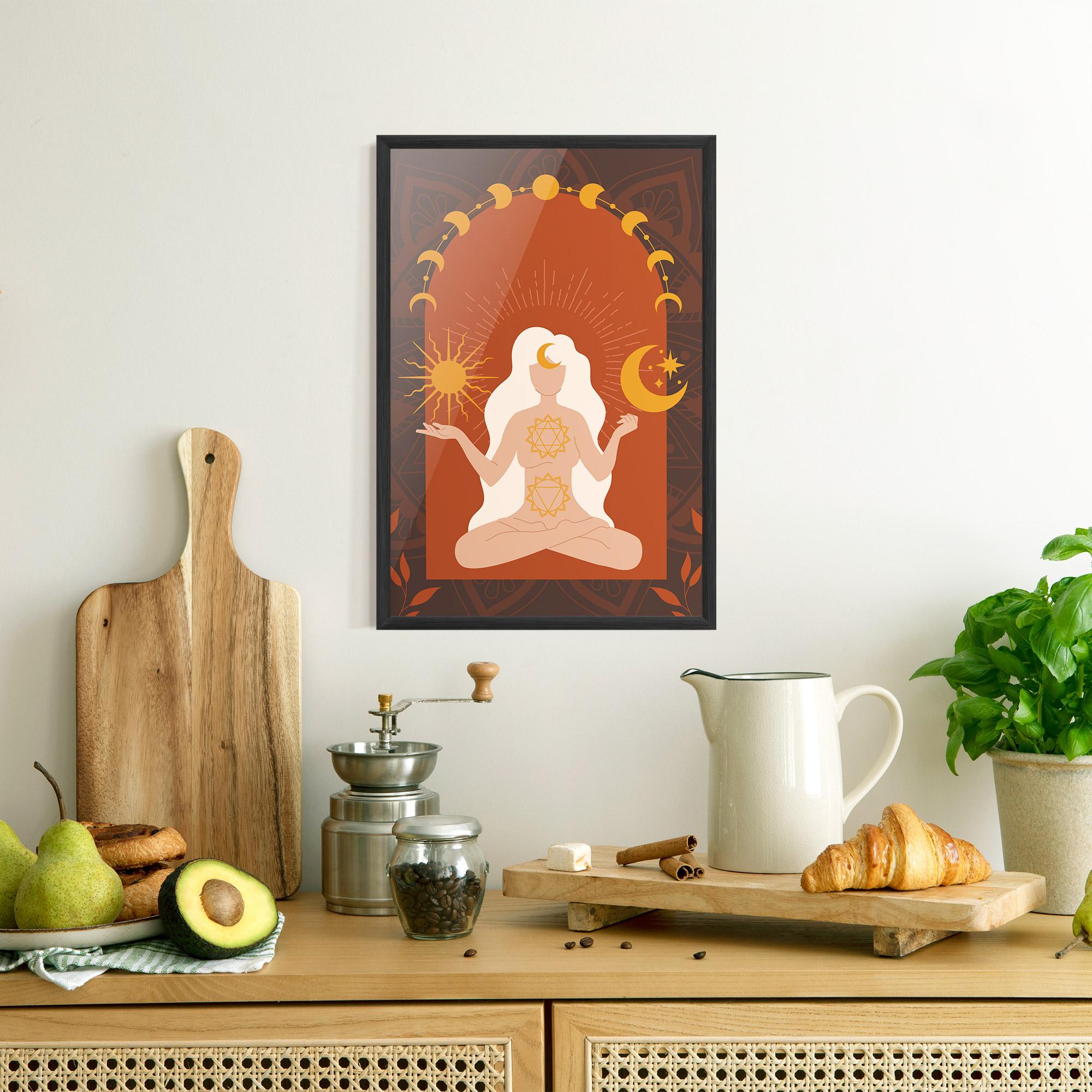 Gerahmte Poster Sun Moon Meditation mockup 8