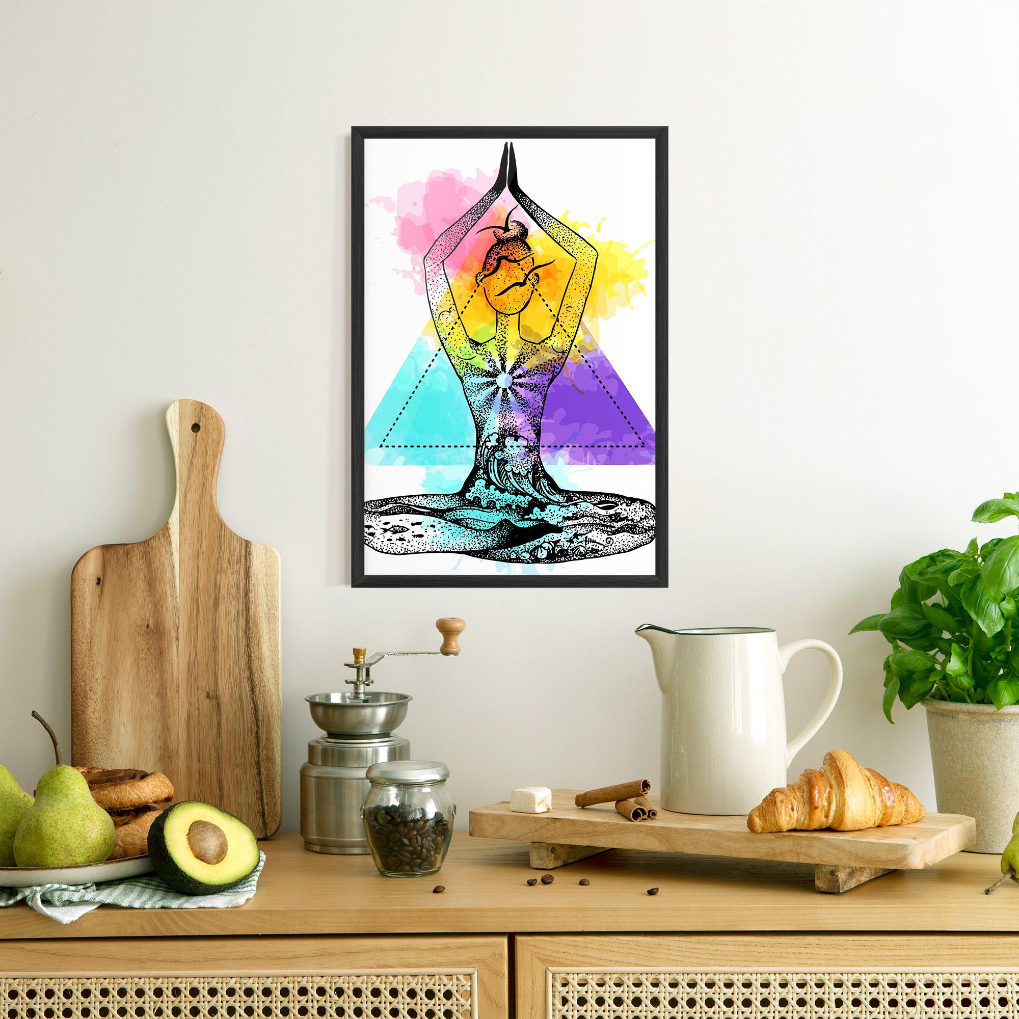 Gerahmte Poster Yoga Triangle mockup 8