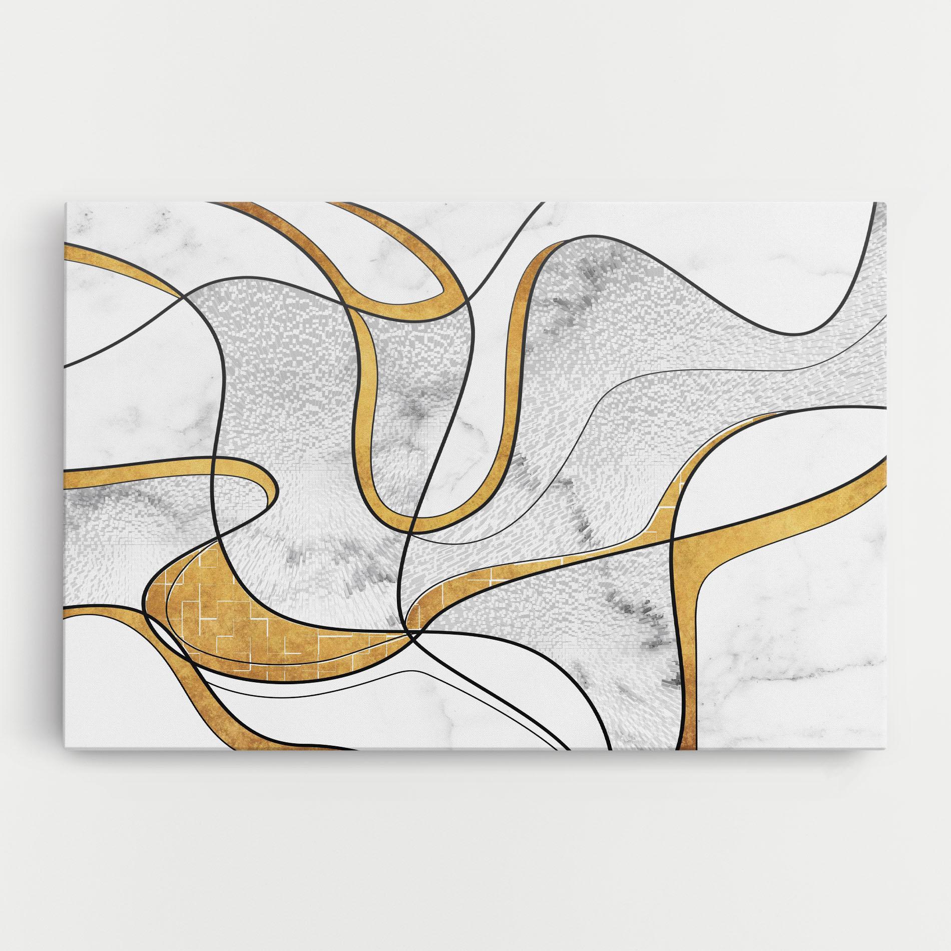 Leinwandbild Abstract Gold Lines mockup 0