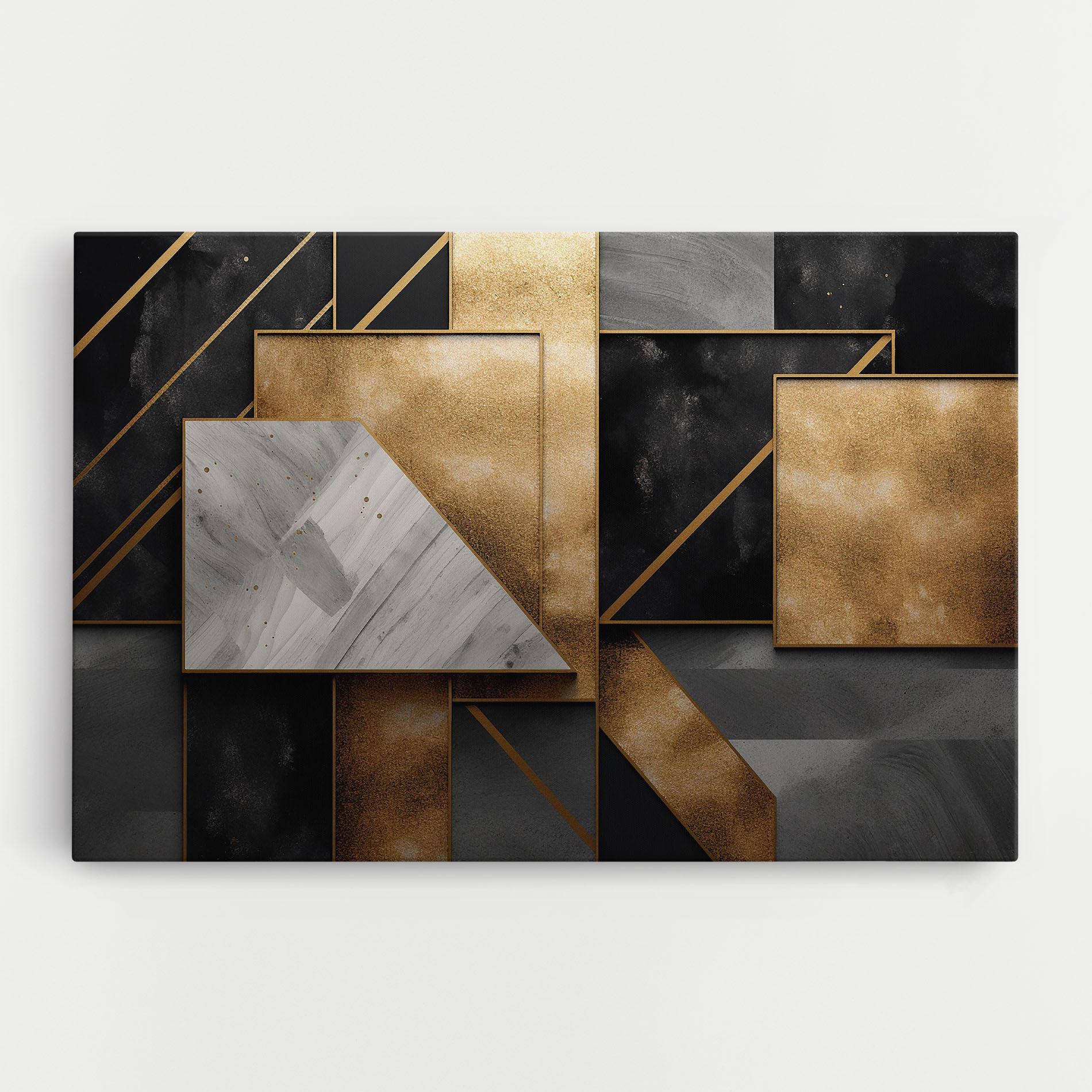 Leinwandbild Abstract Gold Square mockup 0