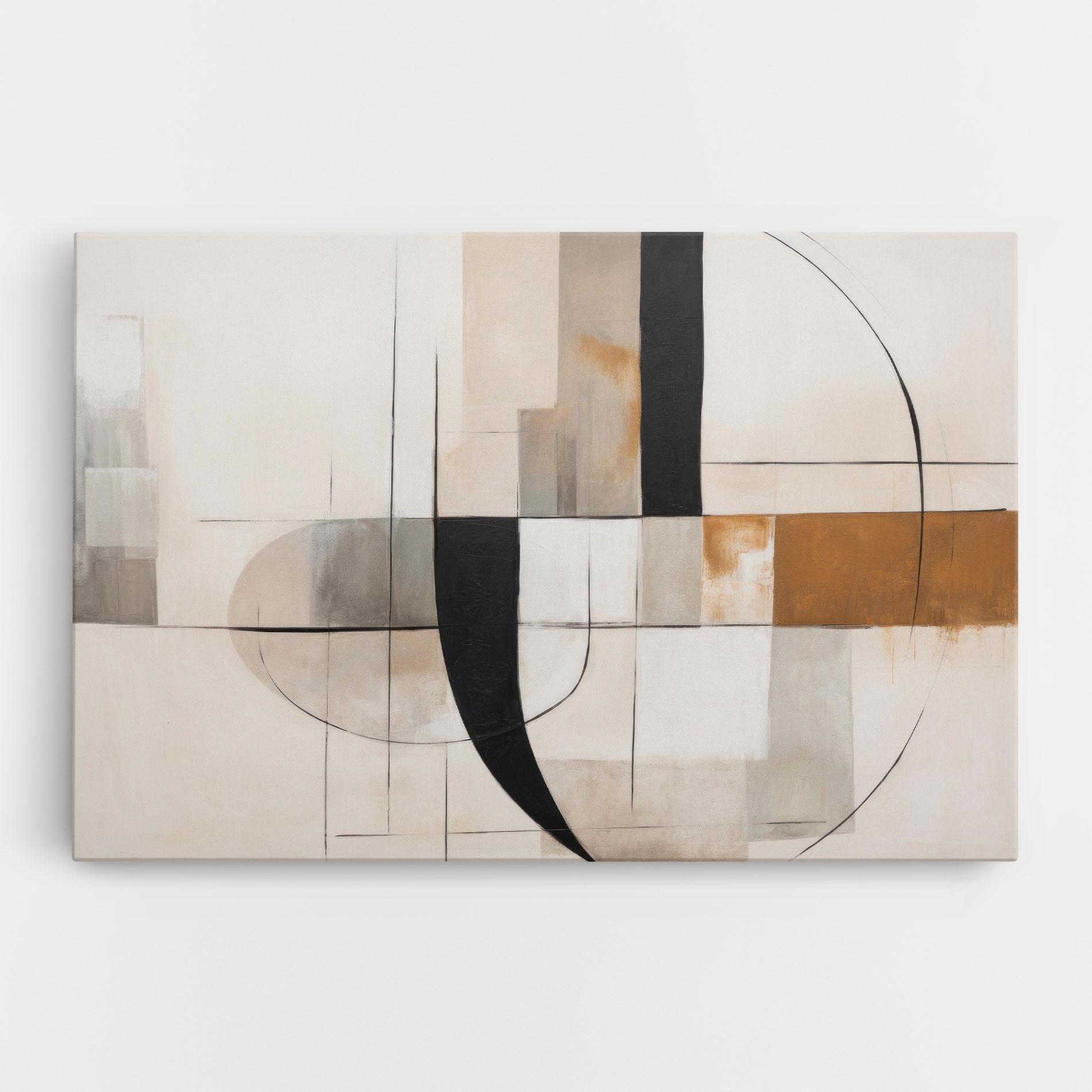 Leinwandbild Black Abstract Lines mockup 0