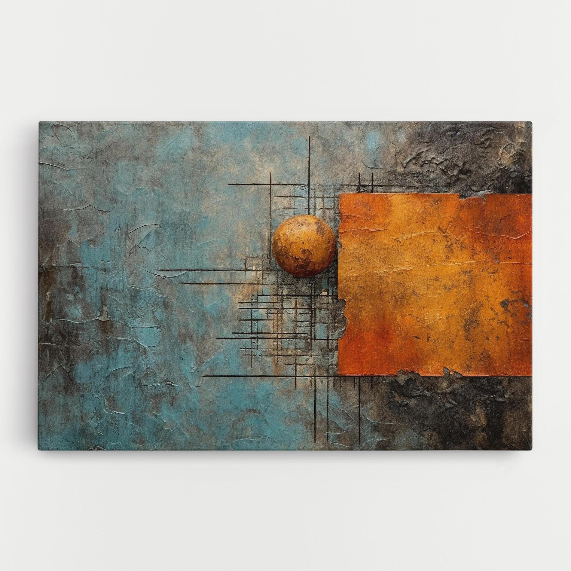 Leinwandbild Orange Square Painting mockup 0