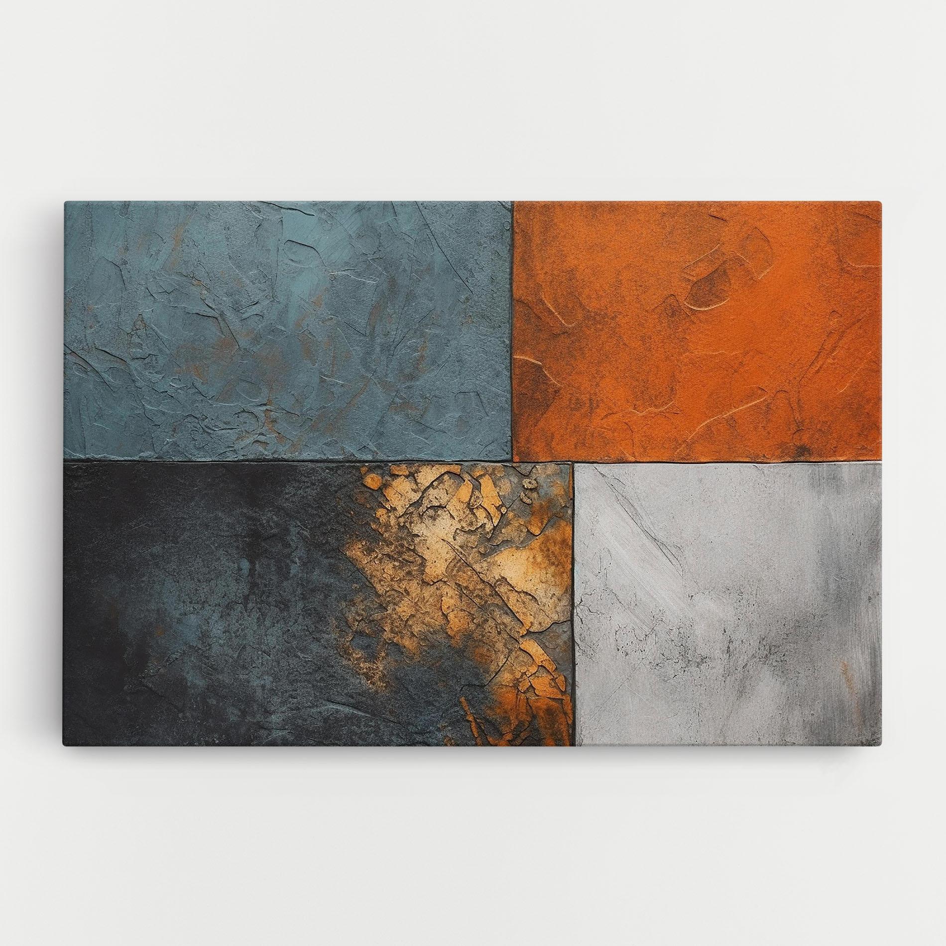 Leinwandbild White Square With Gold mockup 0