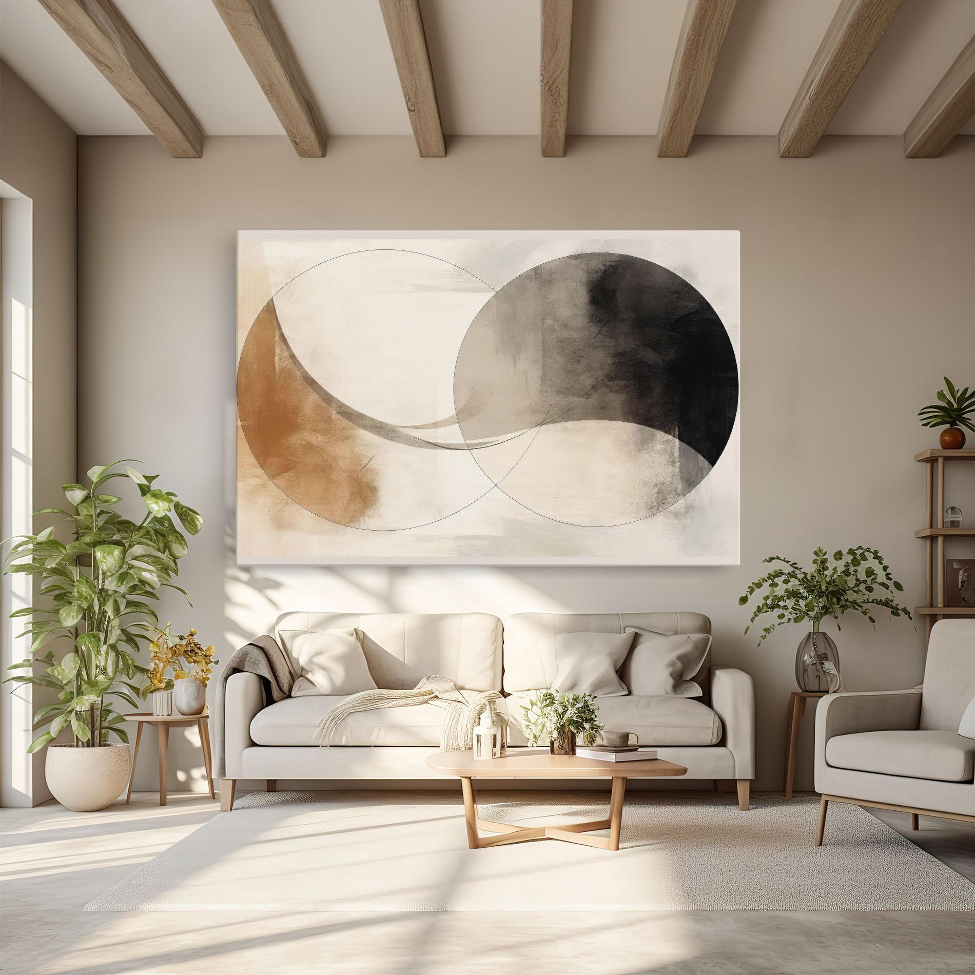 Leinwandbild Abstract Circle Painting mockup 6