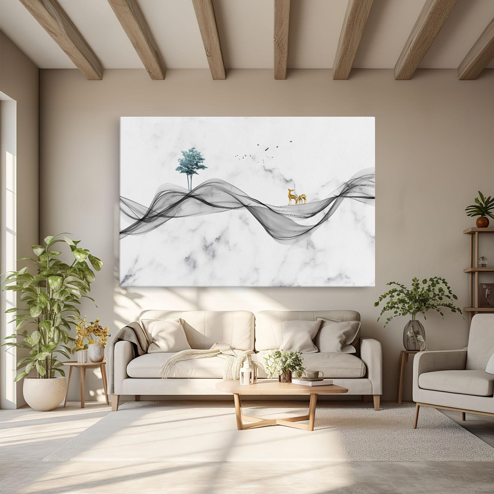 Leinwandbild Abstract Golden Landscape 1 mockup 6