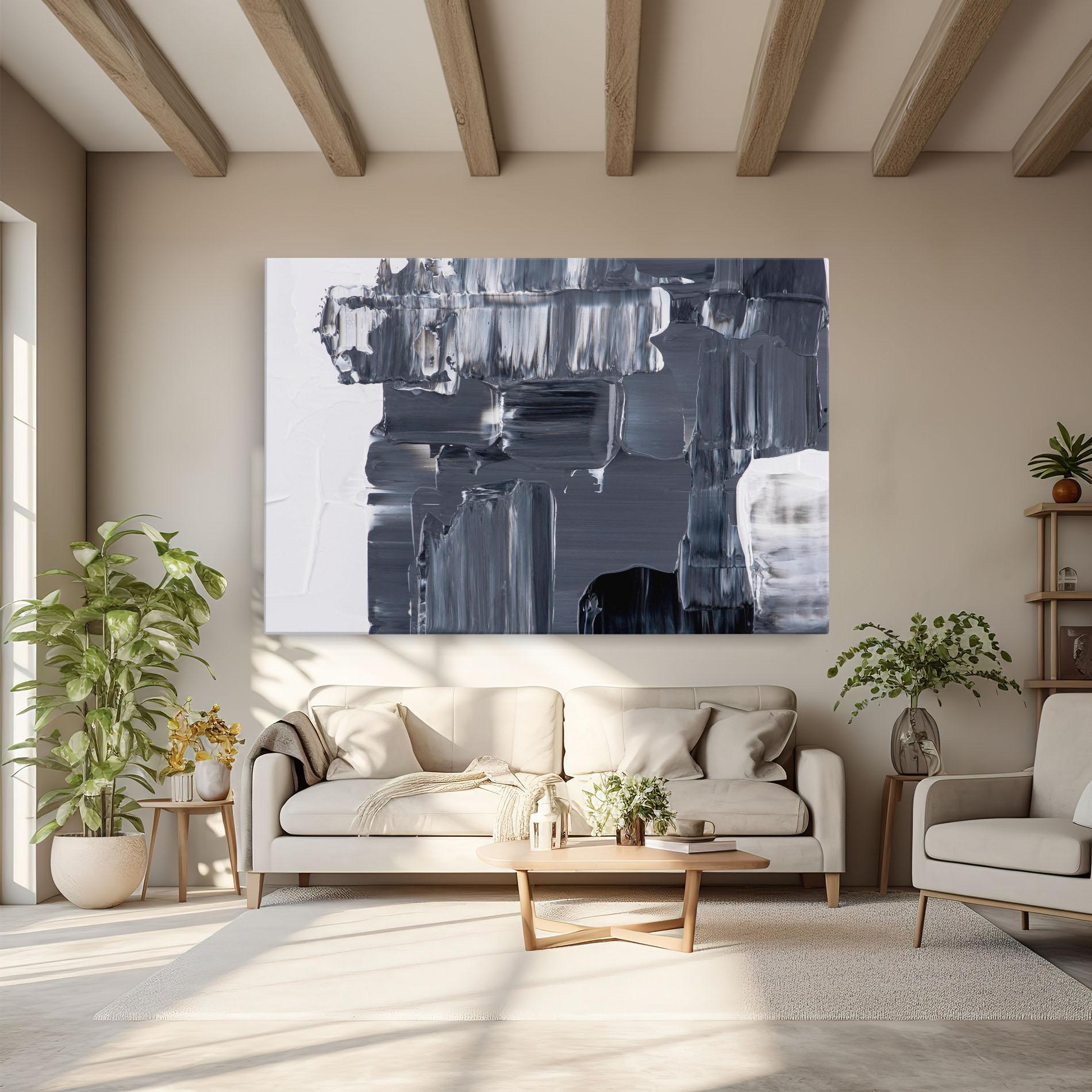 Leinwandbild Black Acrylic Painting mockup 6