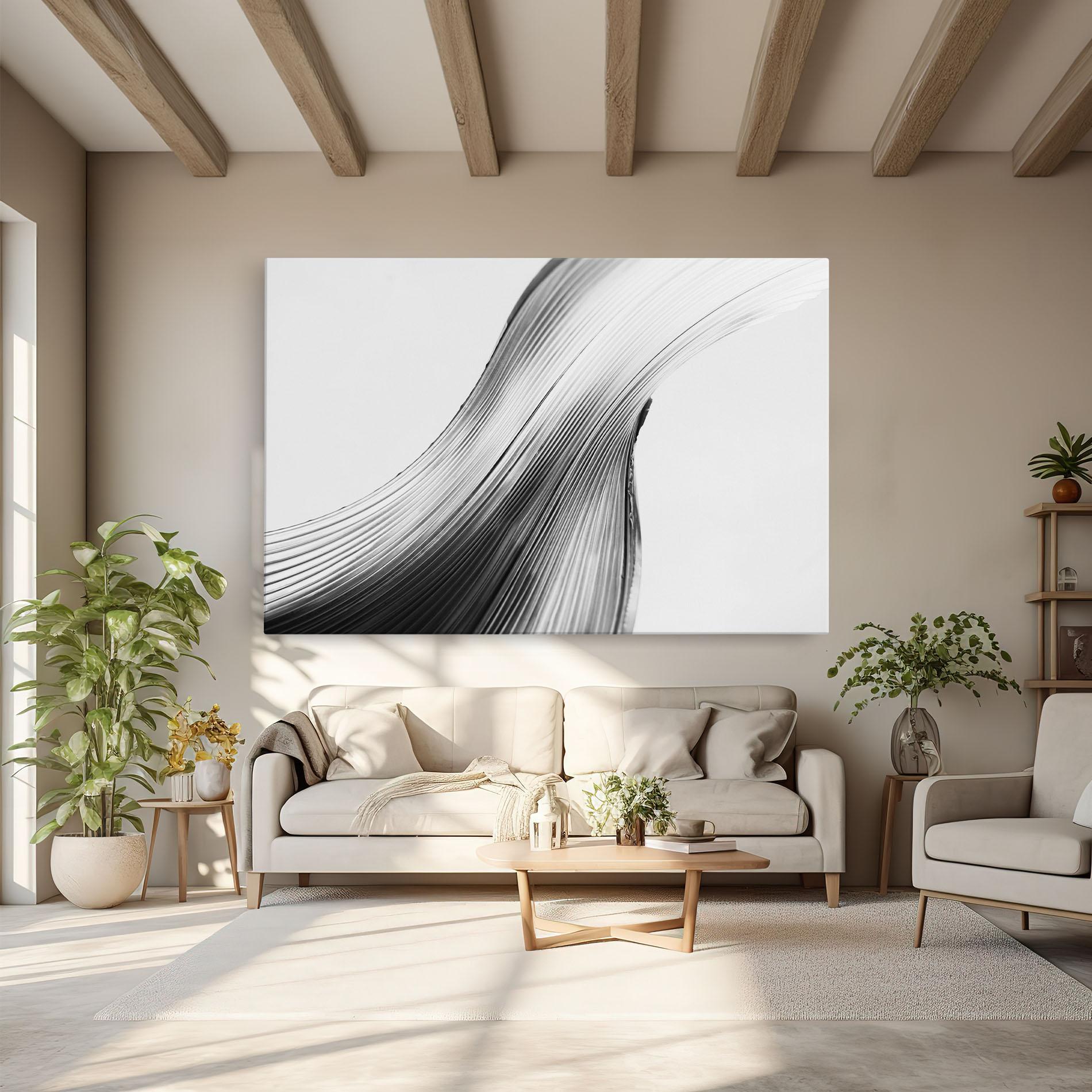 Leinwandbild Monochrome Wave mockup 6