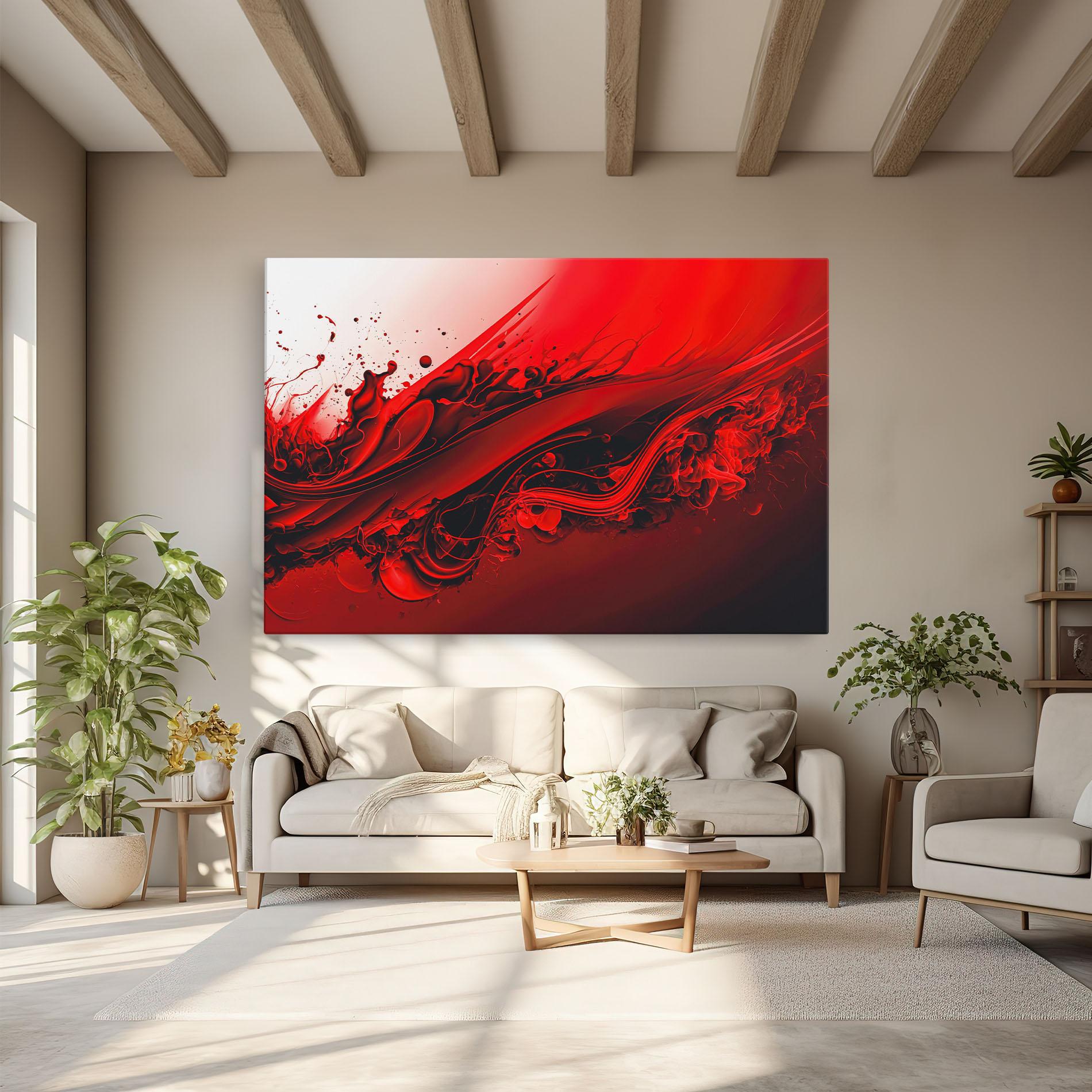 Leinwandbild Smooth Red Color mockup 6