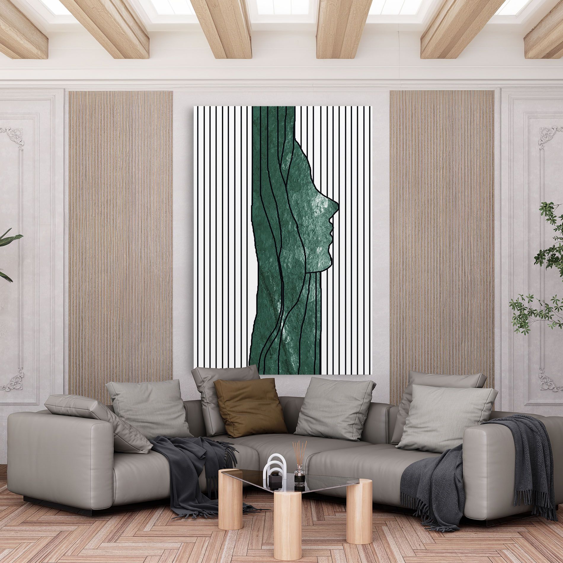 Abstract Green Face mockup 6