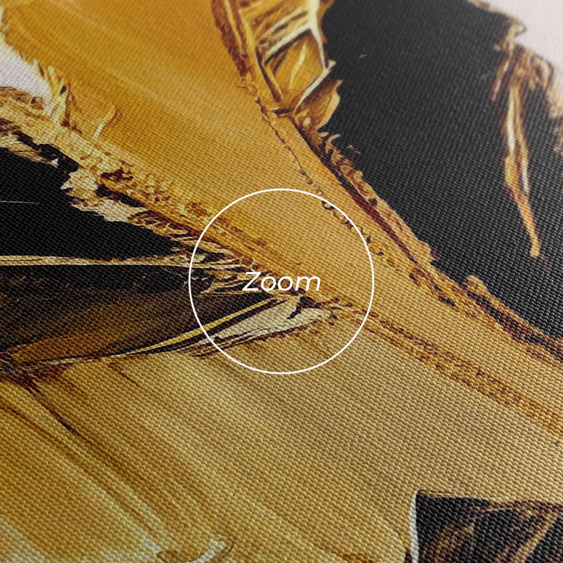 Leinwandbild Balck With Gold Leafs mockup 3