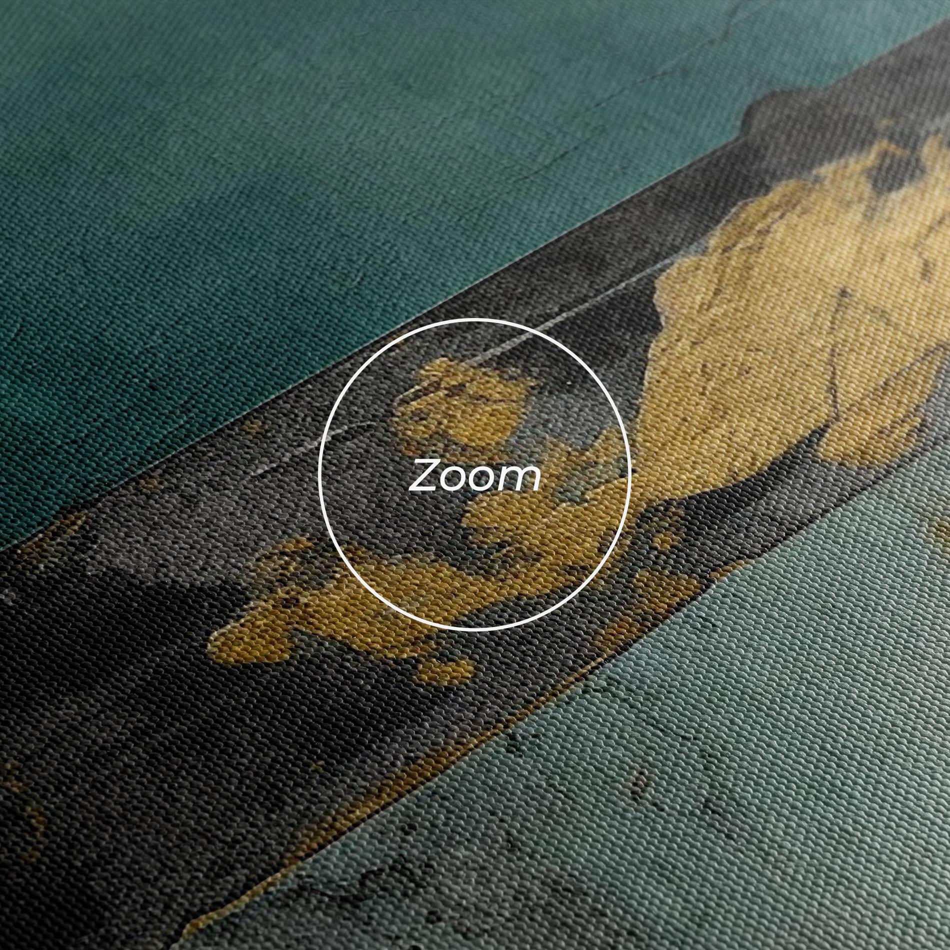 Leinwandbild Golden Green Painting mockup 3