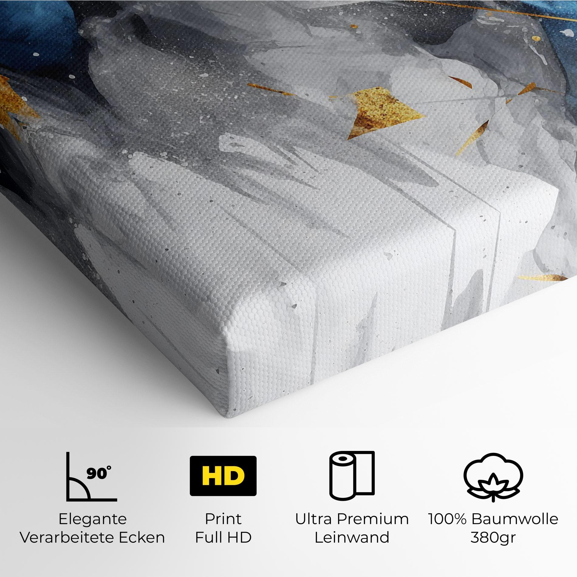 Leinwandbild Abstract Gold Blue Pattern mockup 4