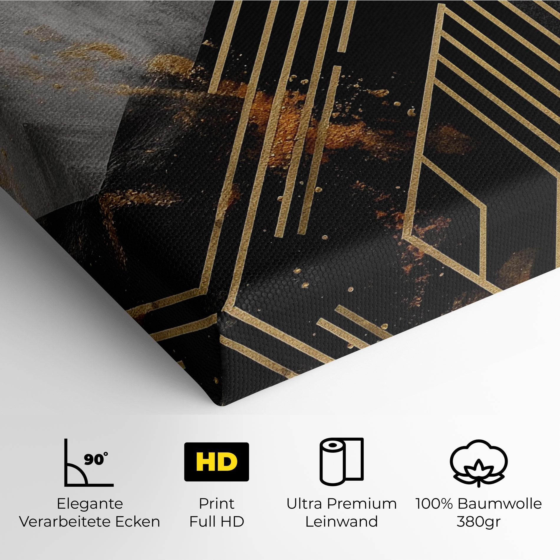 Leinwandbild Gold Circle With Lines mockup 4