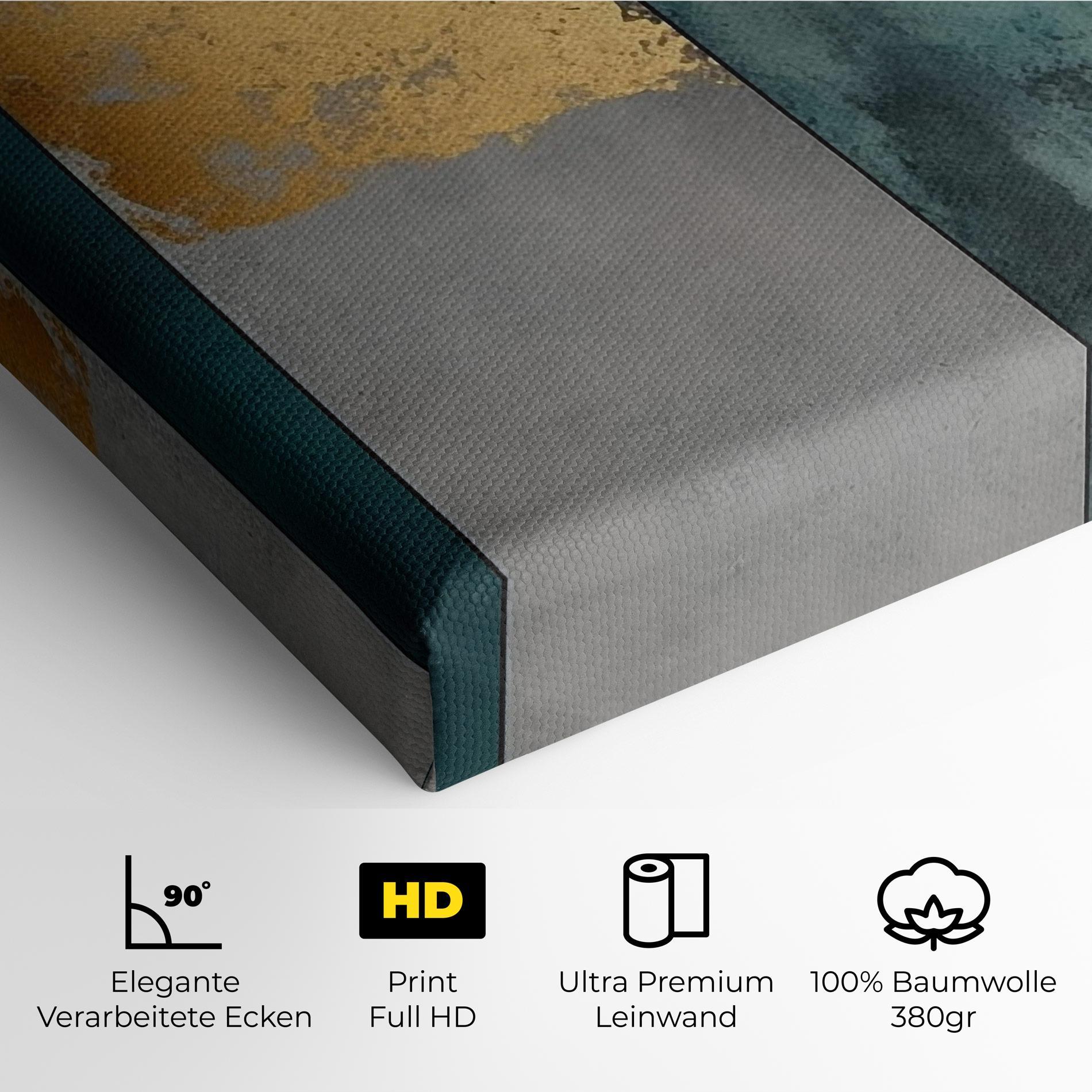 Leinwandbild Green Colors With Gold mockup 4
