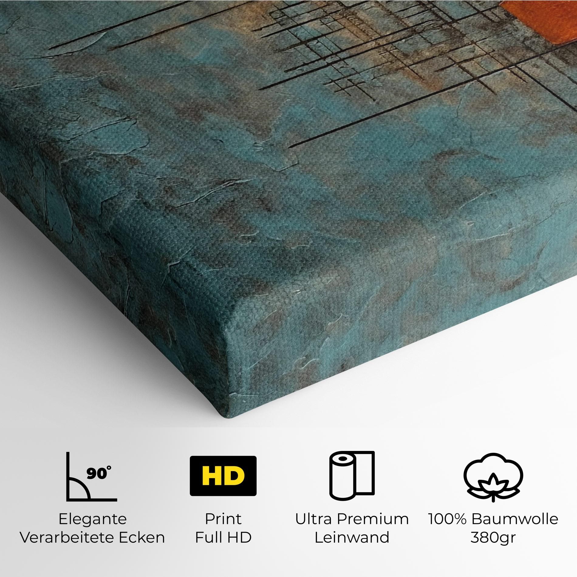 Orange Square Painting mockup 4