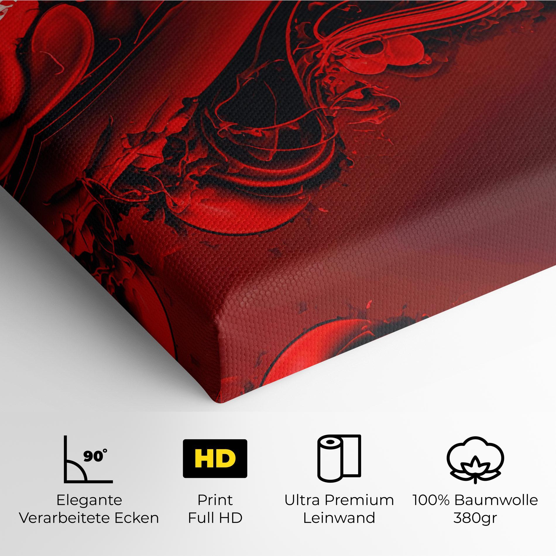 Leinwandbild Smooth Red Color mockup 4