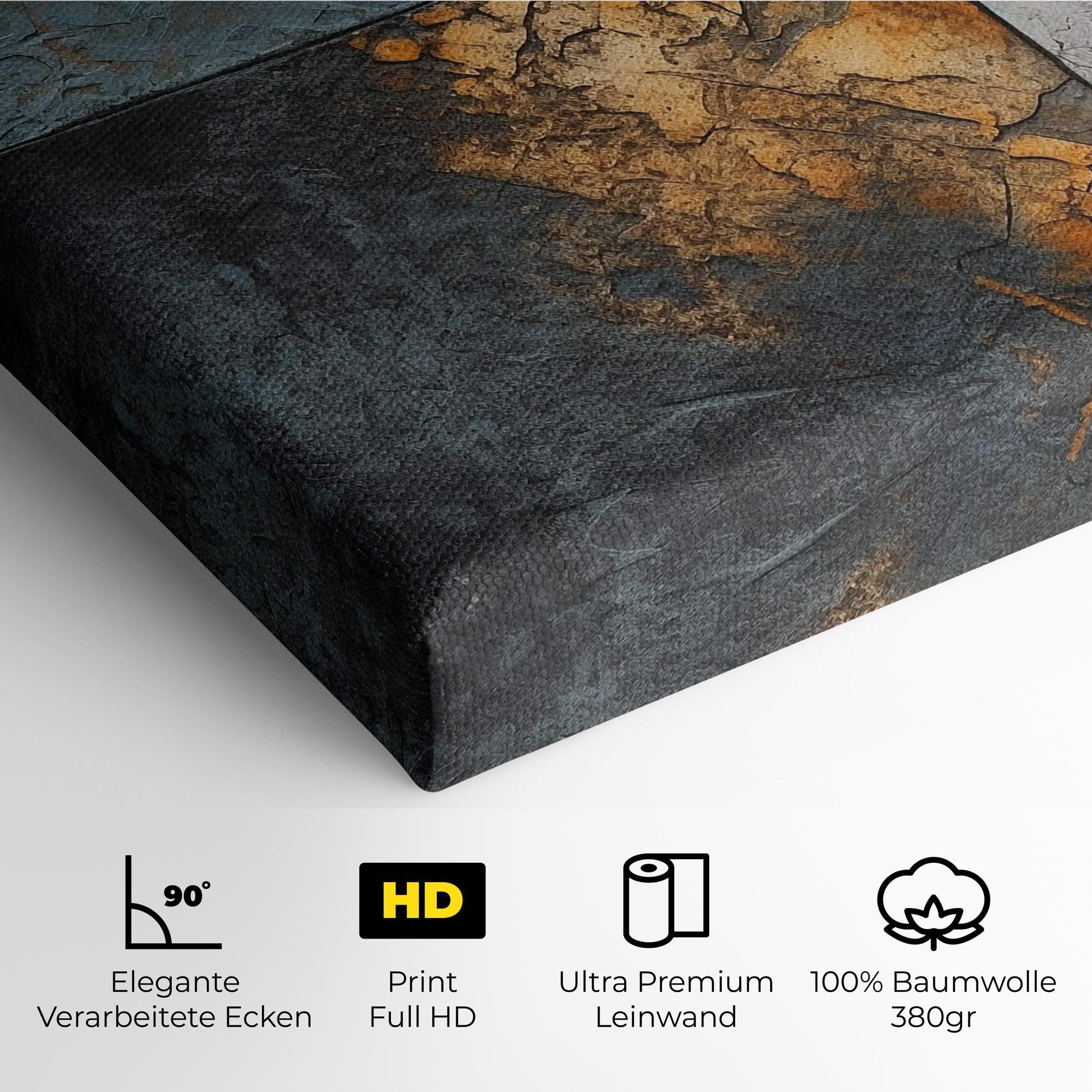 Leinwandbild White Square With Gold mockup 4