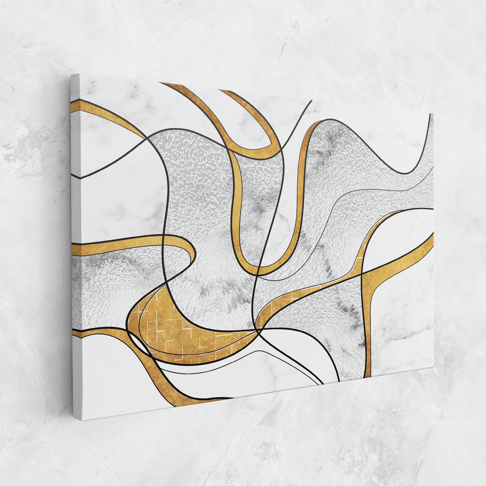 Leinwandbild Abstract Gold Lines mockup 1