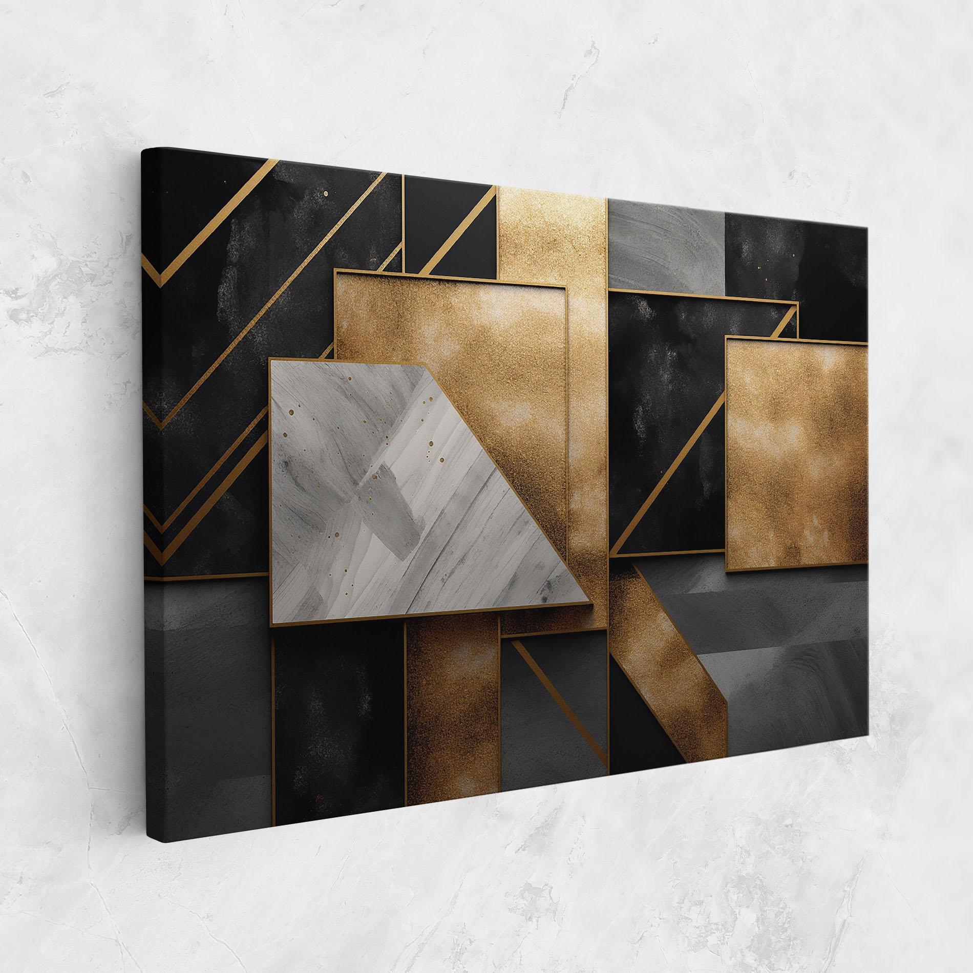 Leinwandbild Abstract Gold Square mockup 1