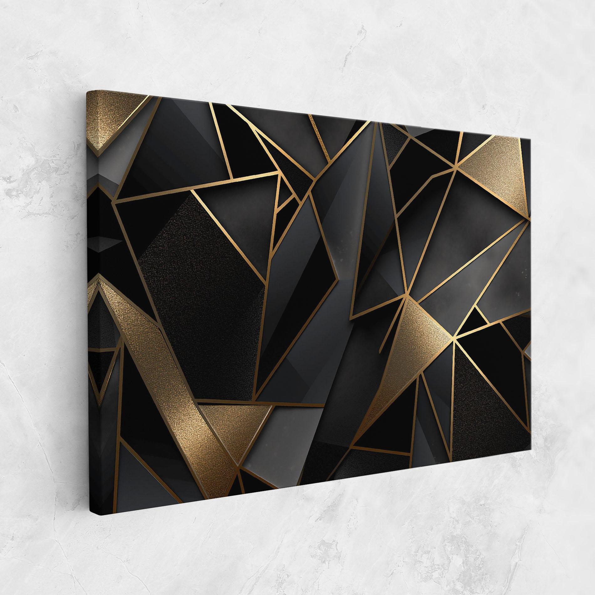 Leinwandbild Abstract Golden Art mockup 1