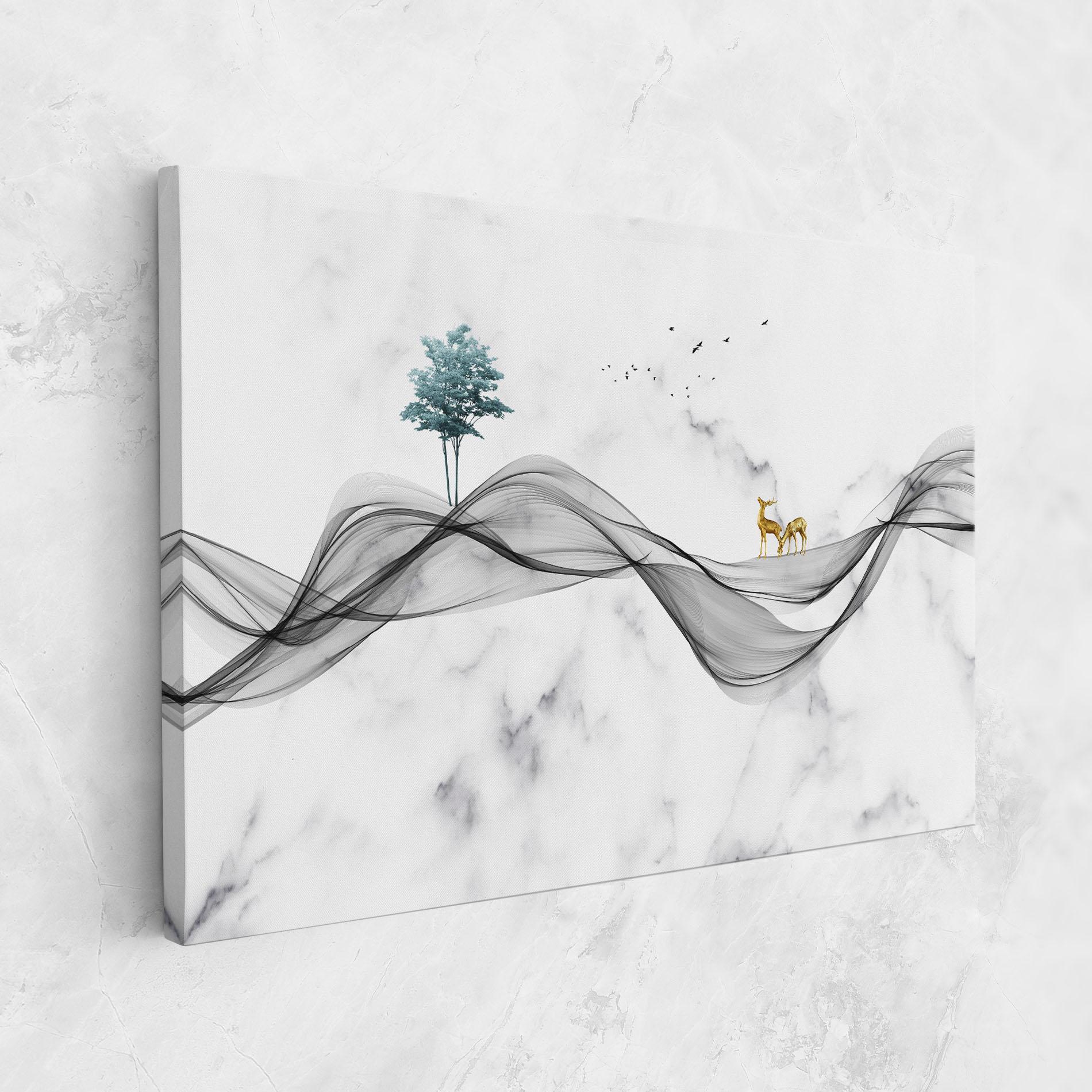 Leinwandbild Abstract Golden Landscape 1 mockup 1