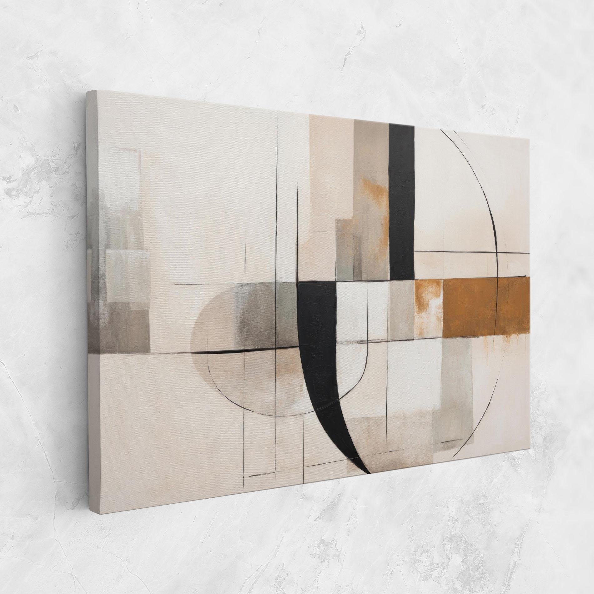 Leinwandbild Black Abstract Lines mockup 1