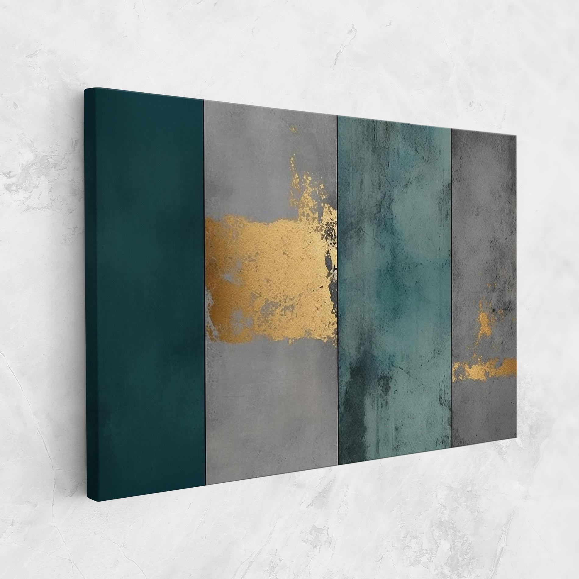 Leinwandbild Green Colors With Gold mockup 1