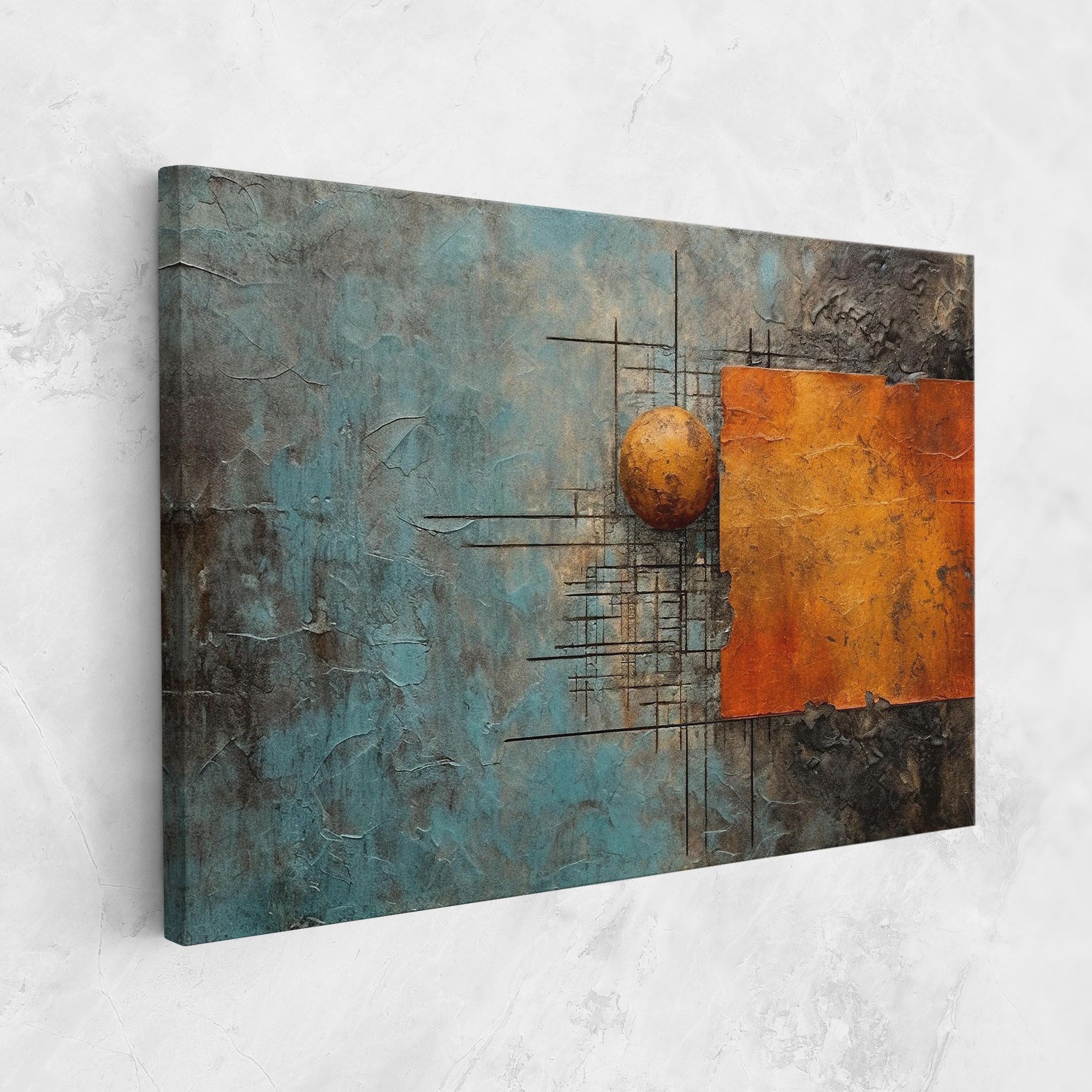 Orange Square Painting mockup 1