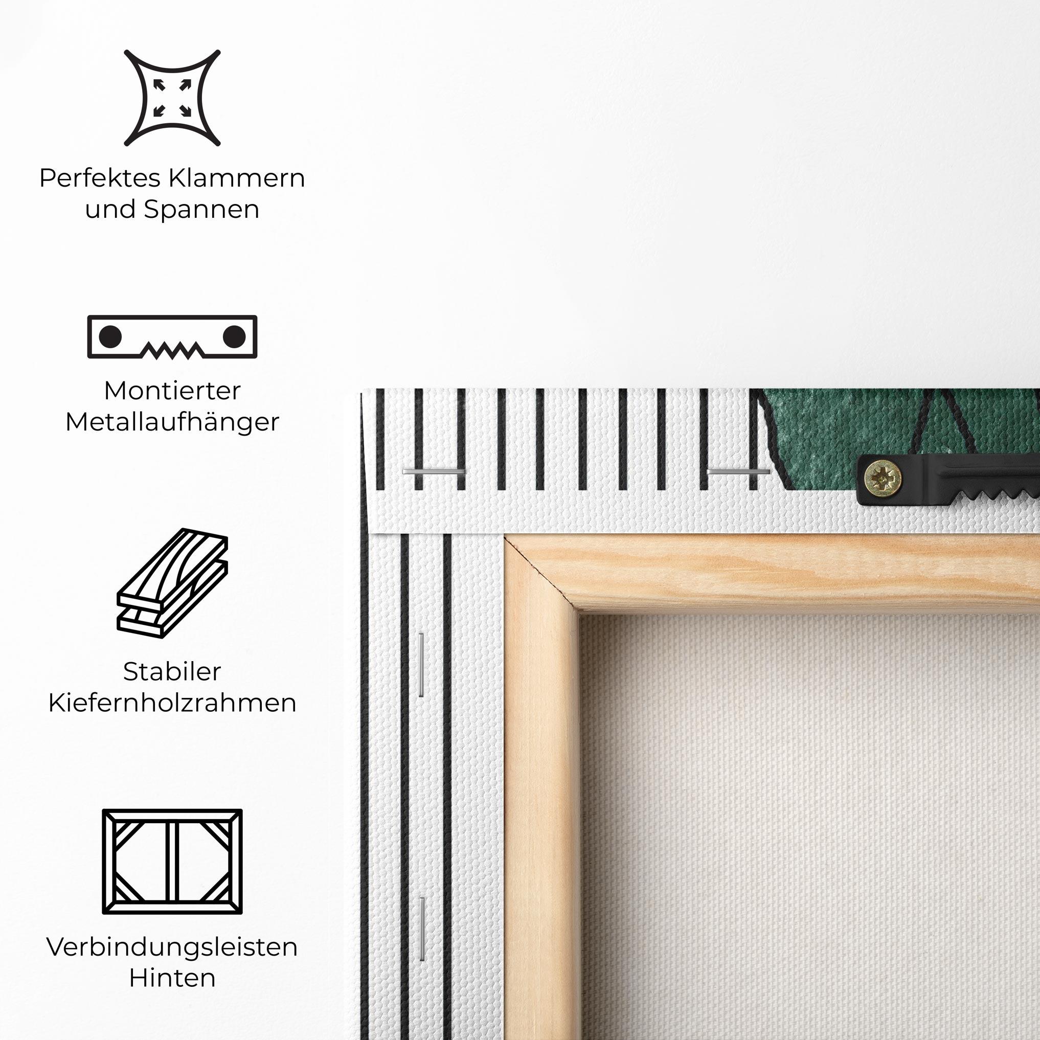 Leinwandbild Abstract Green Face mockup 5