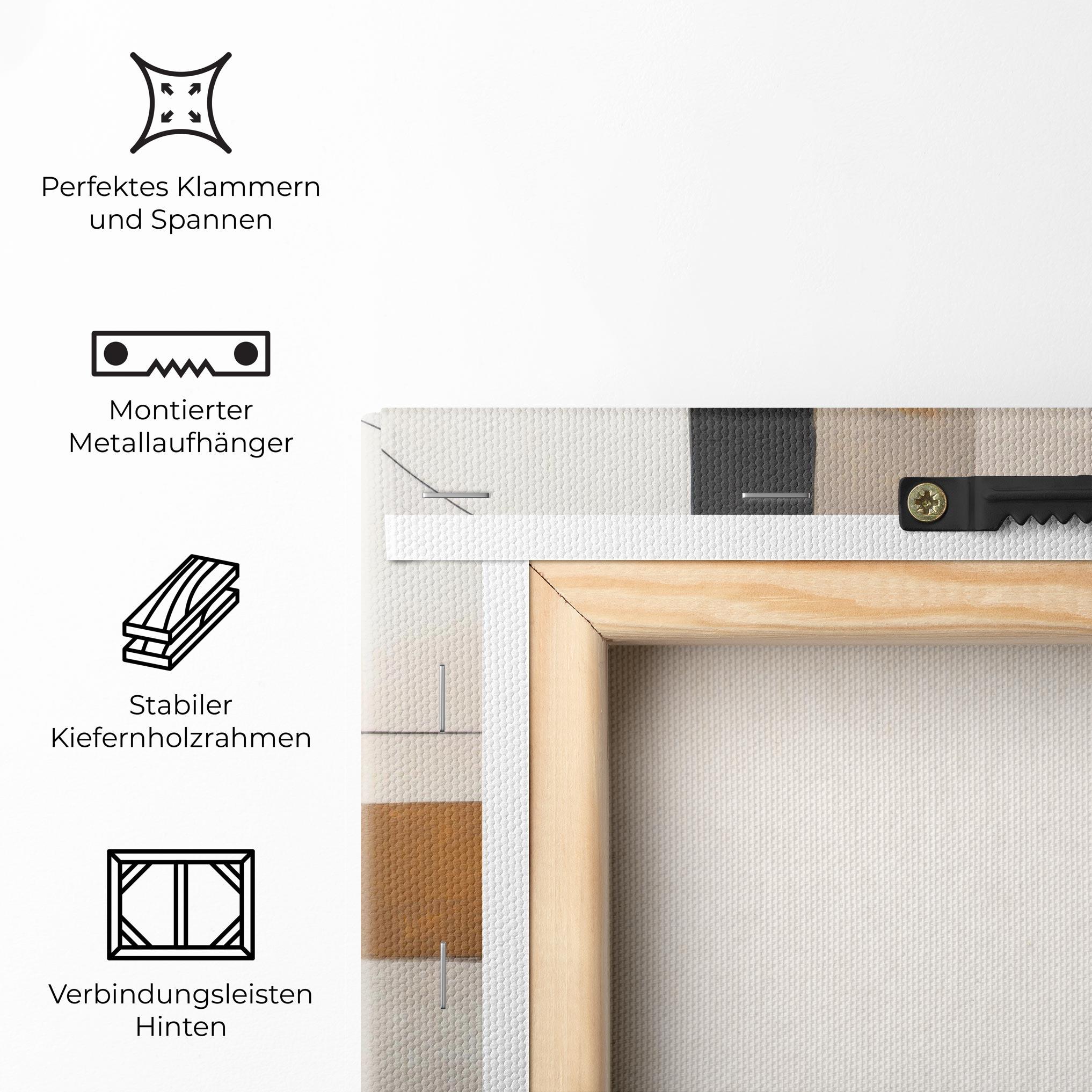 Leinwandbild Black Abstract Lines mockup 5