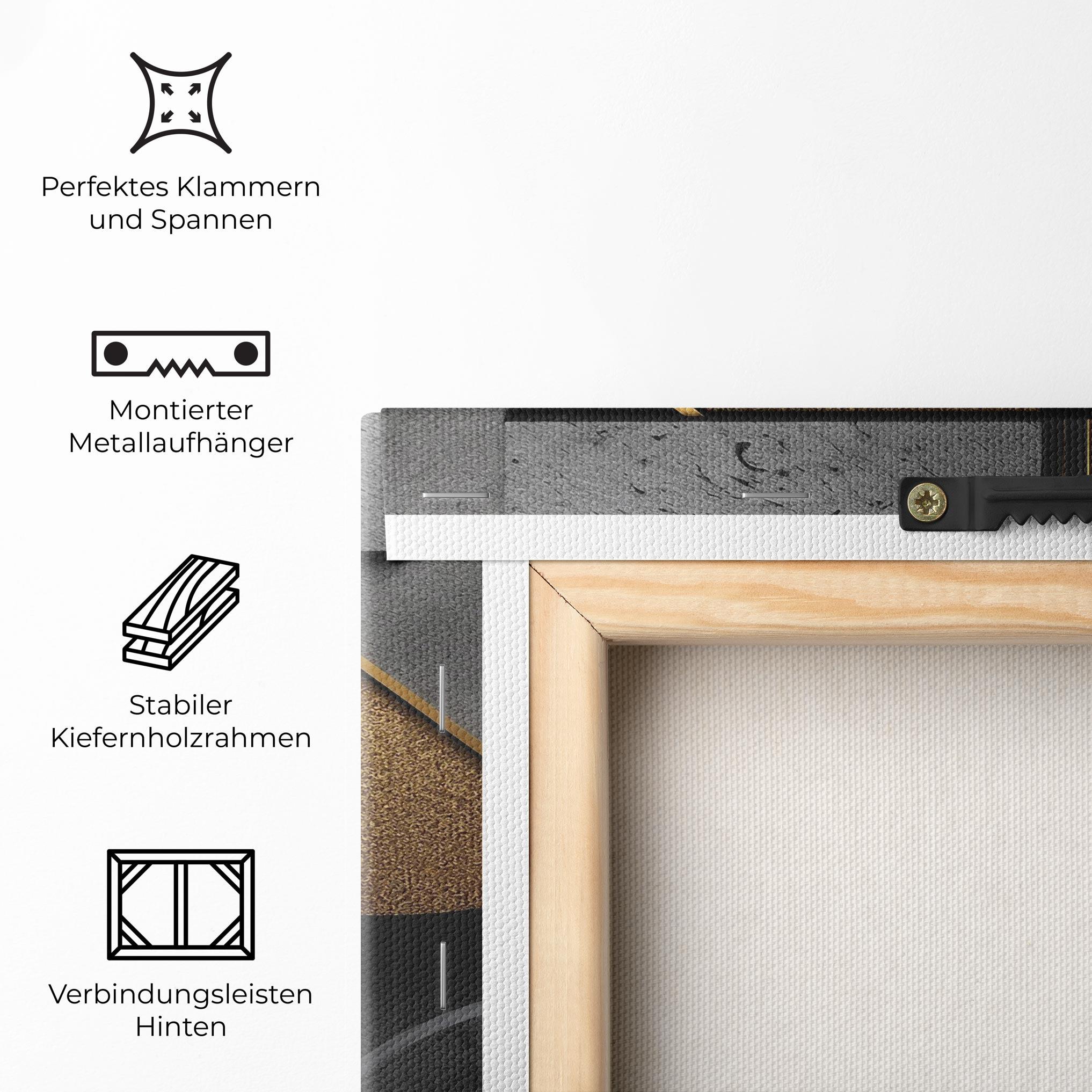 Leinwandbild Gold With Grey Circle mockup 5