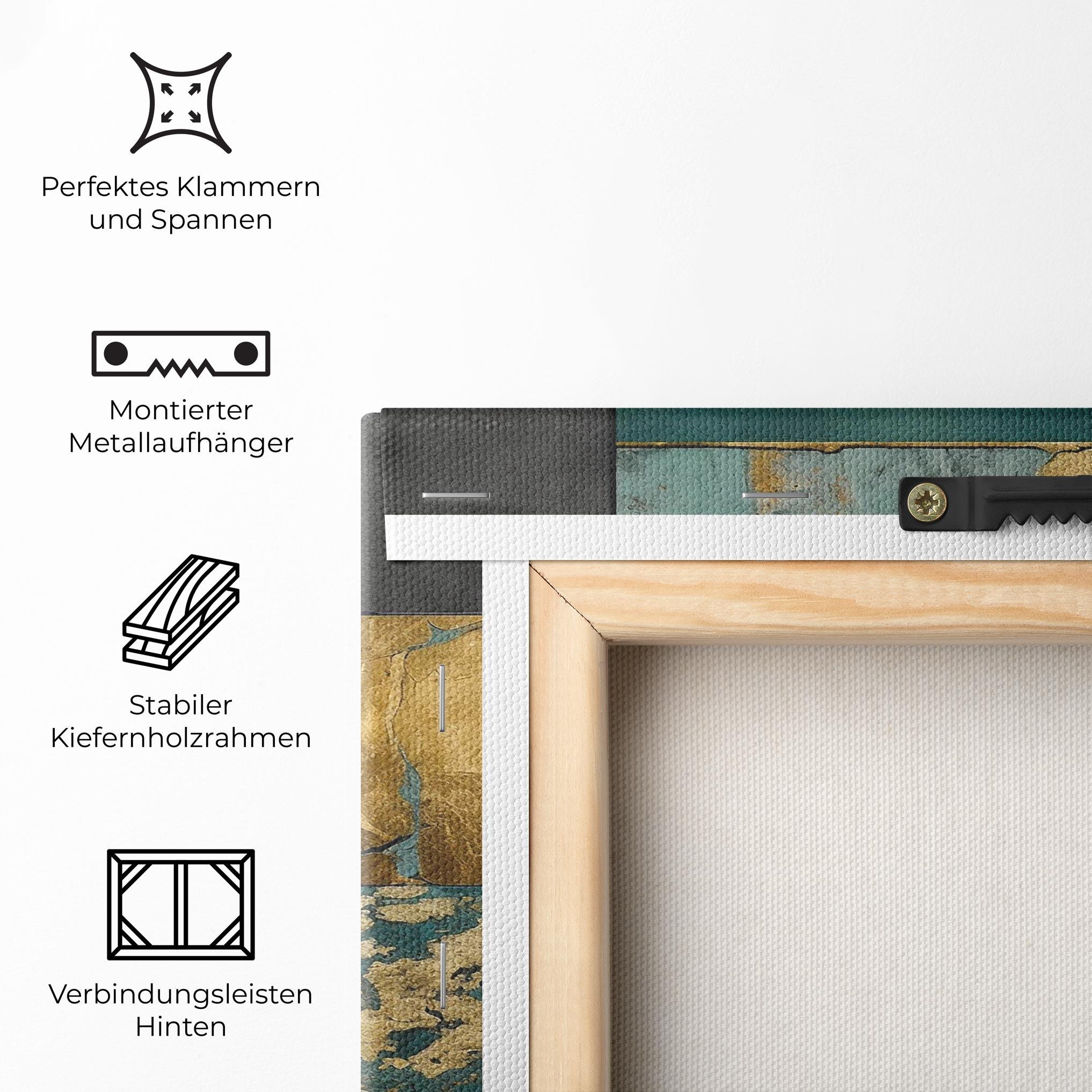 Leinwandbild Golden Green Painting mockup 5