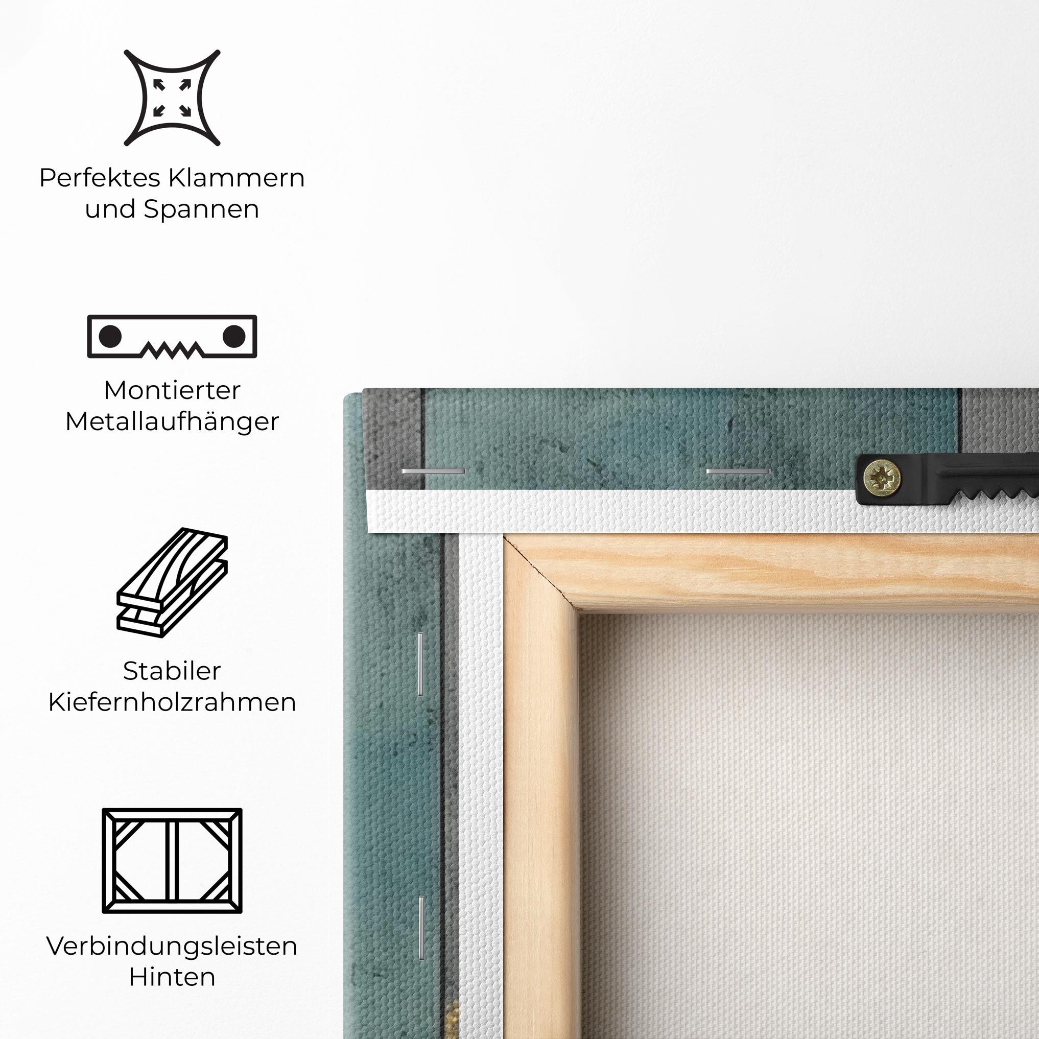 Leinwandbild Green Colors With Gold mockup 5