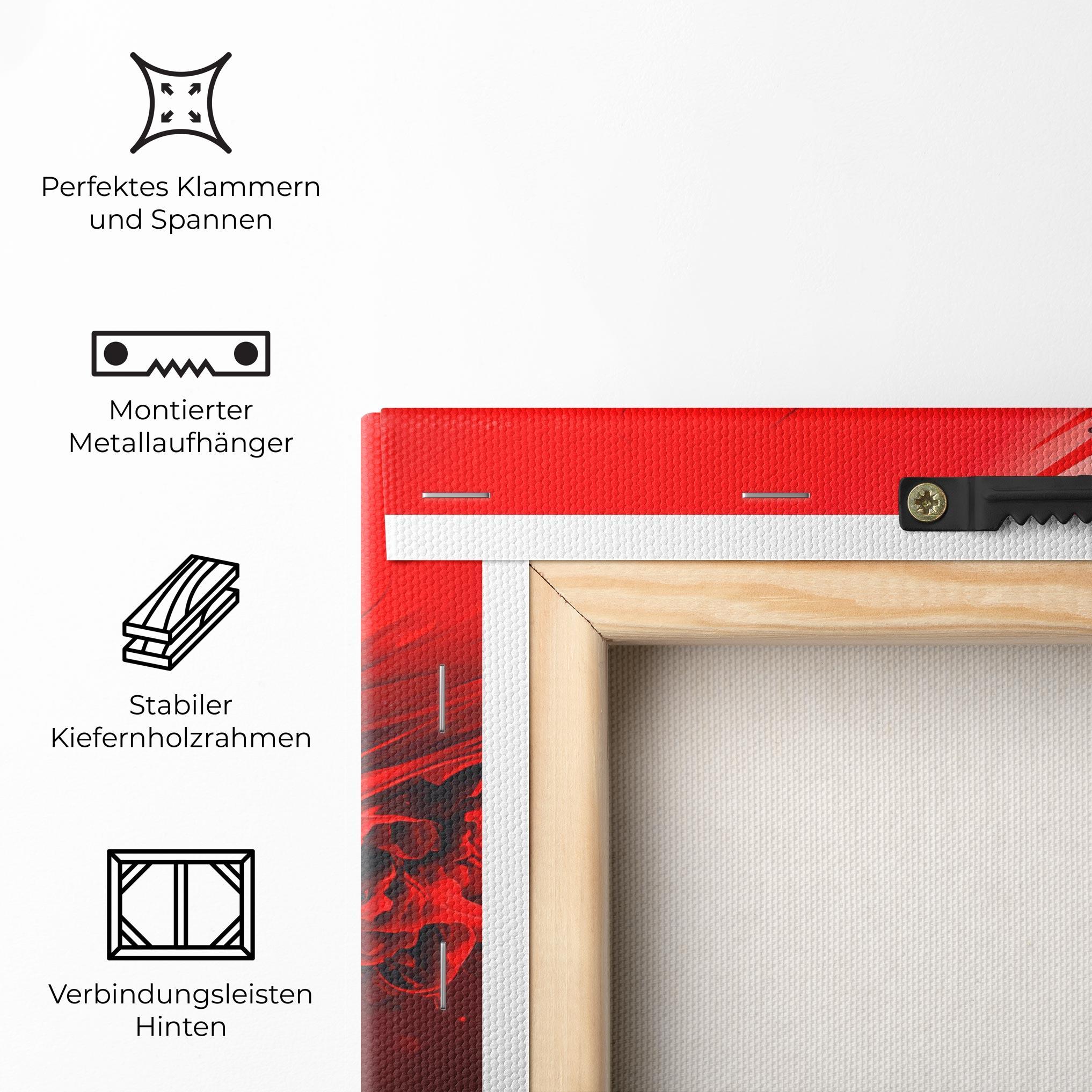 Leinwandbild Smooth Red Color mockup 5