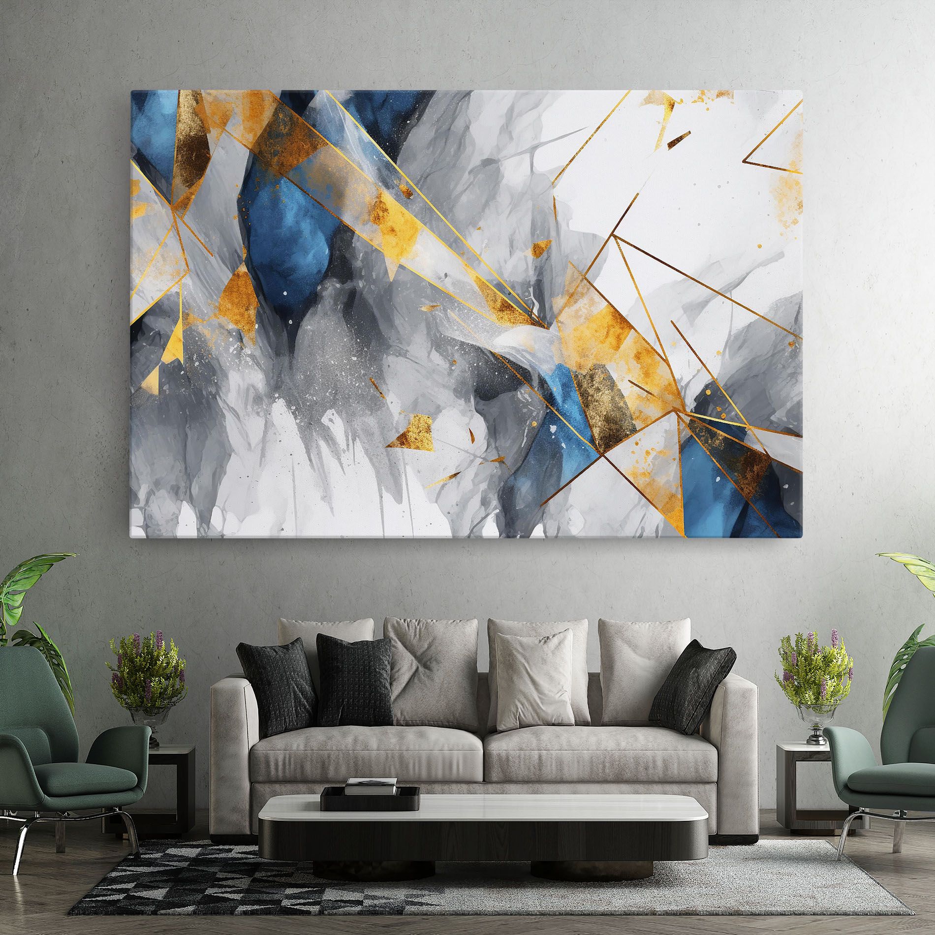 Abstract Gold Blue Pattern mockup 7