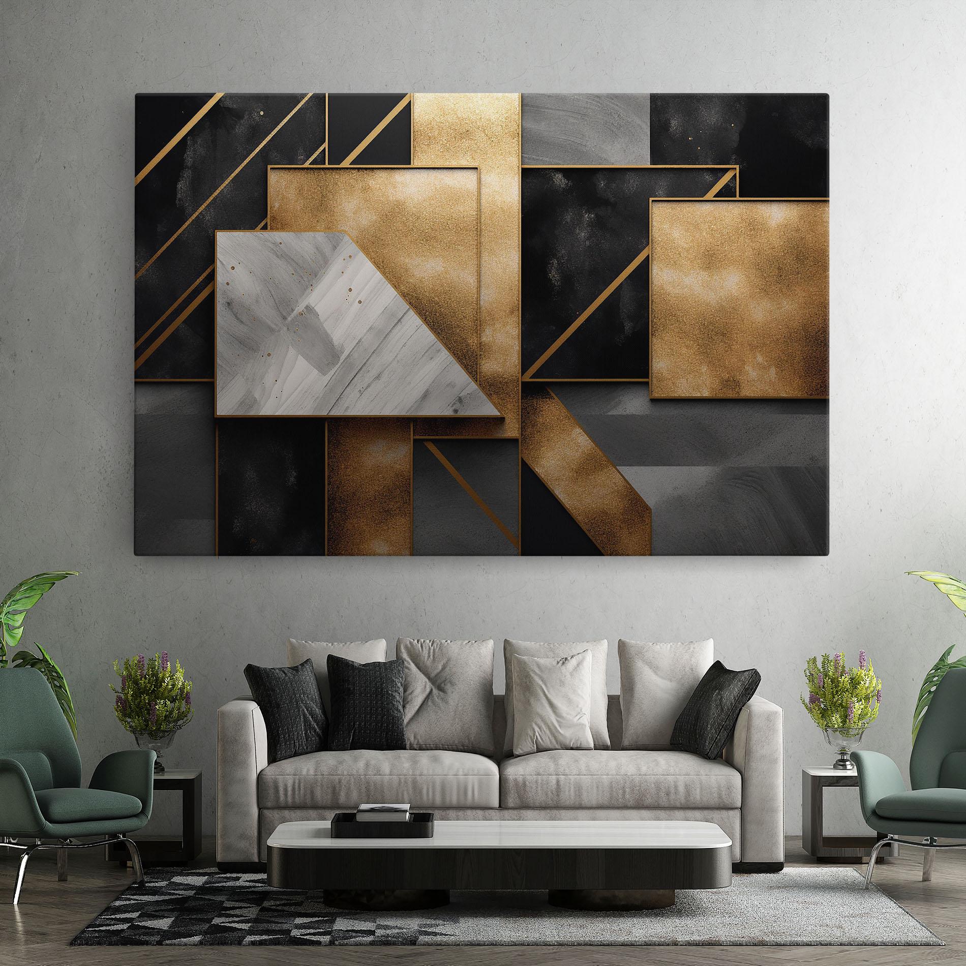 Leinwandbild Abstract Gold Square mockup 7