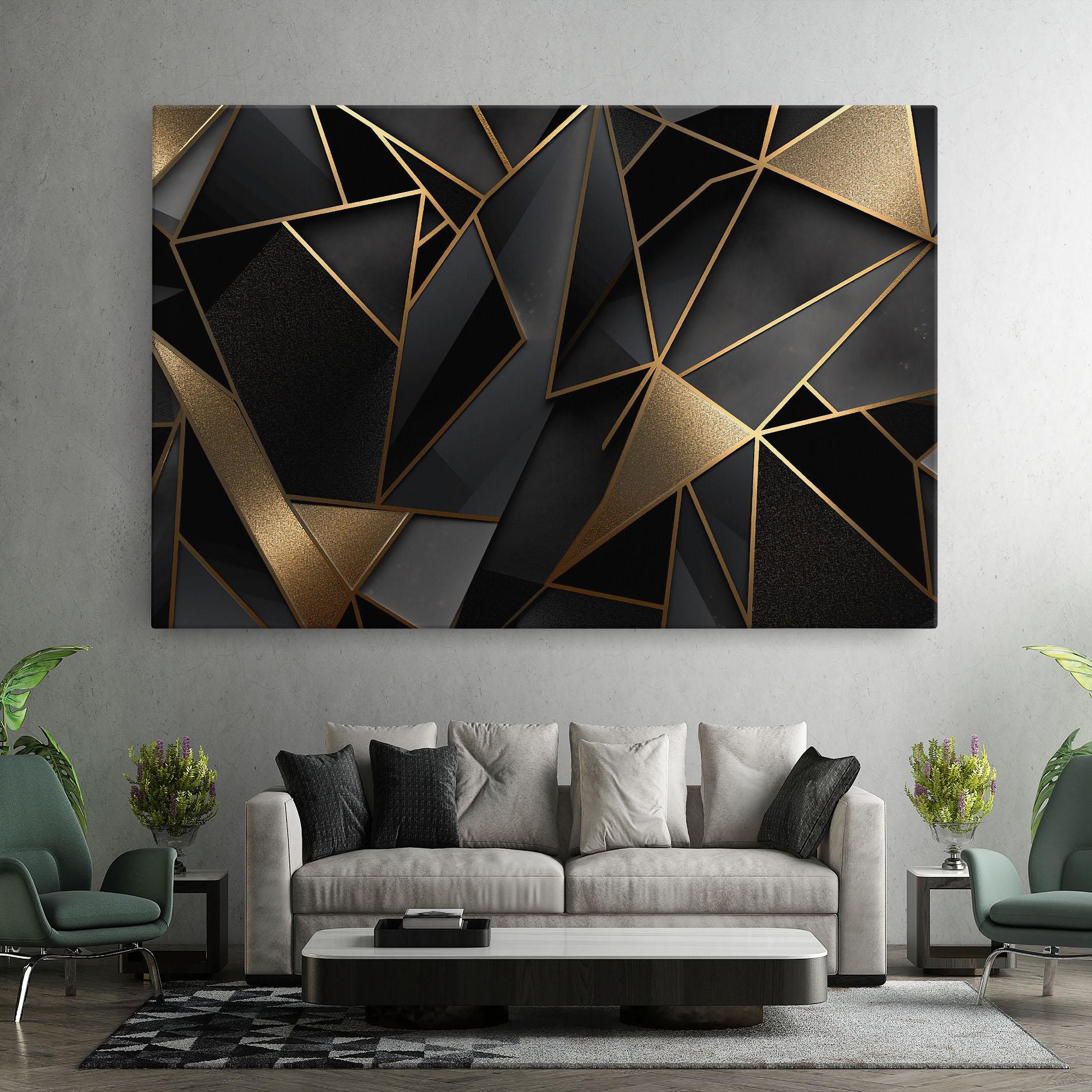 Leinwandbild Abstract Golden Art mockup 7