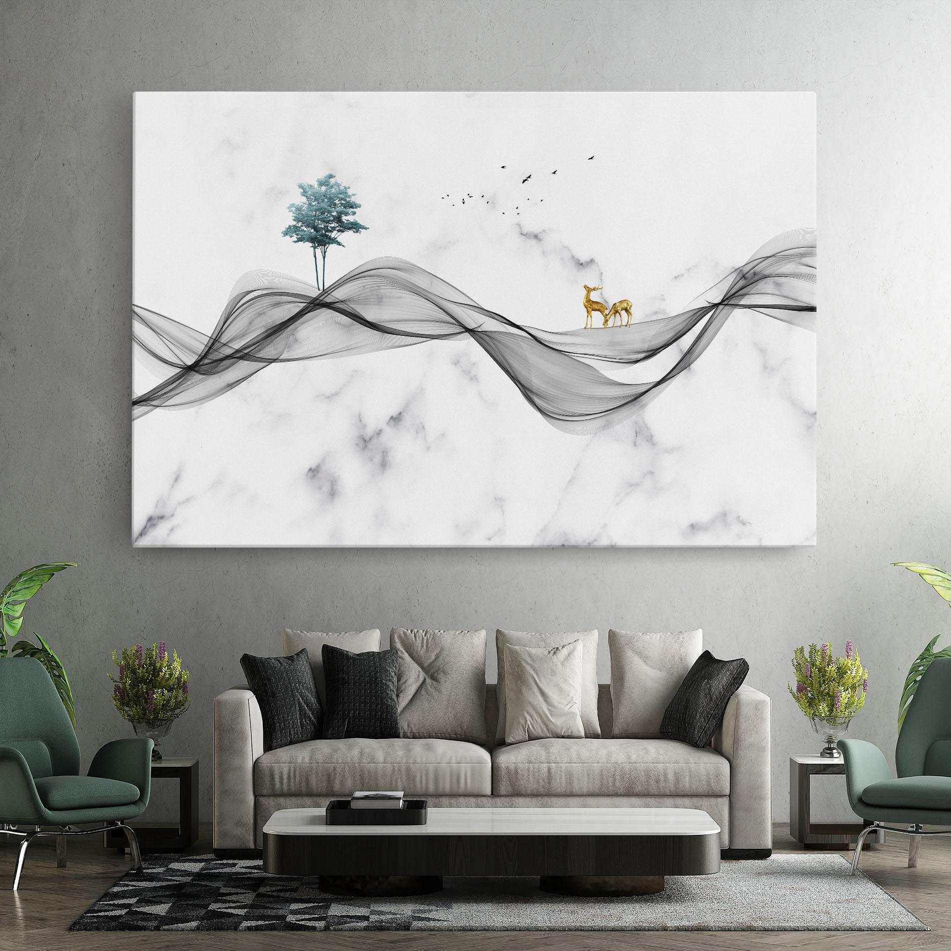 Leinwandbild Abstract Golden Landscape 1 mockup 7
