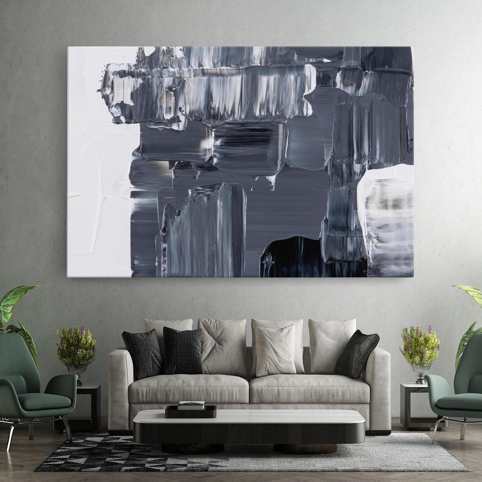 Leinwandbild Black Acrylic Painting mockup 7