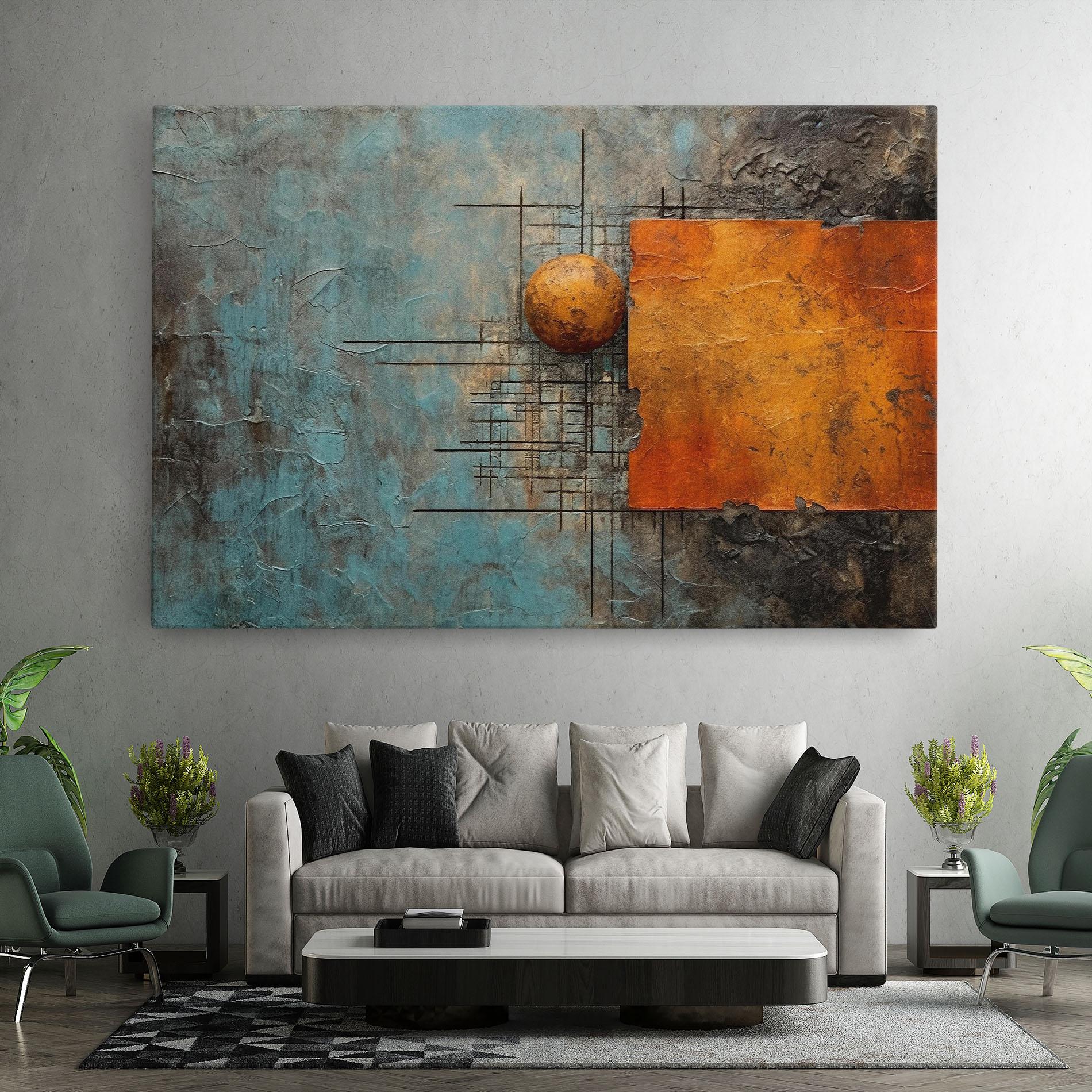 Leinwandbild Orange Square Painting mockup 7