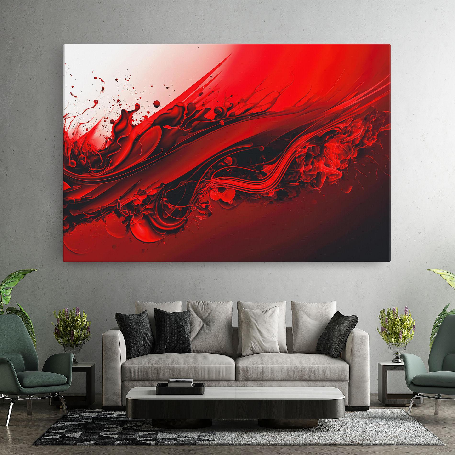 Leinwandbild Smooth Red Color mockup 7