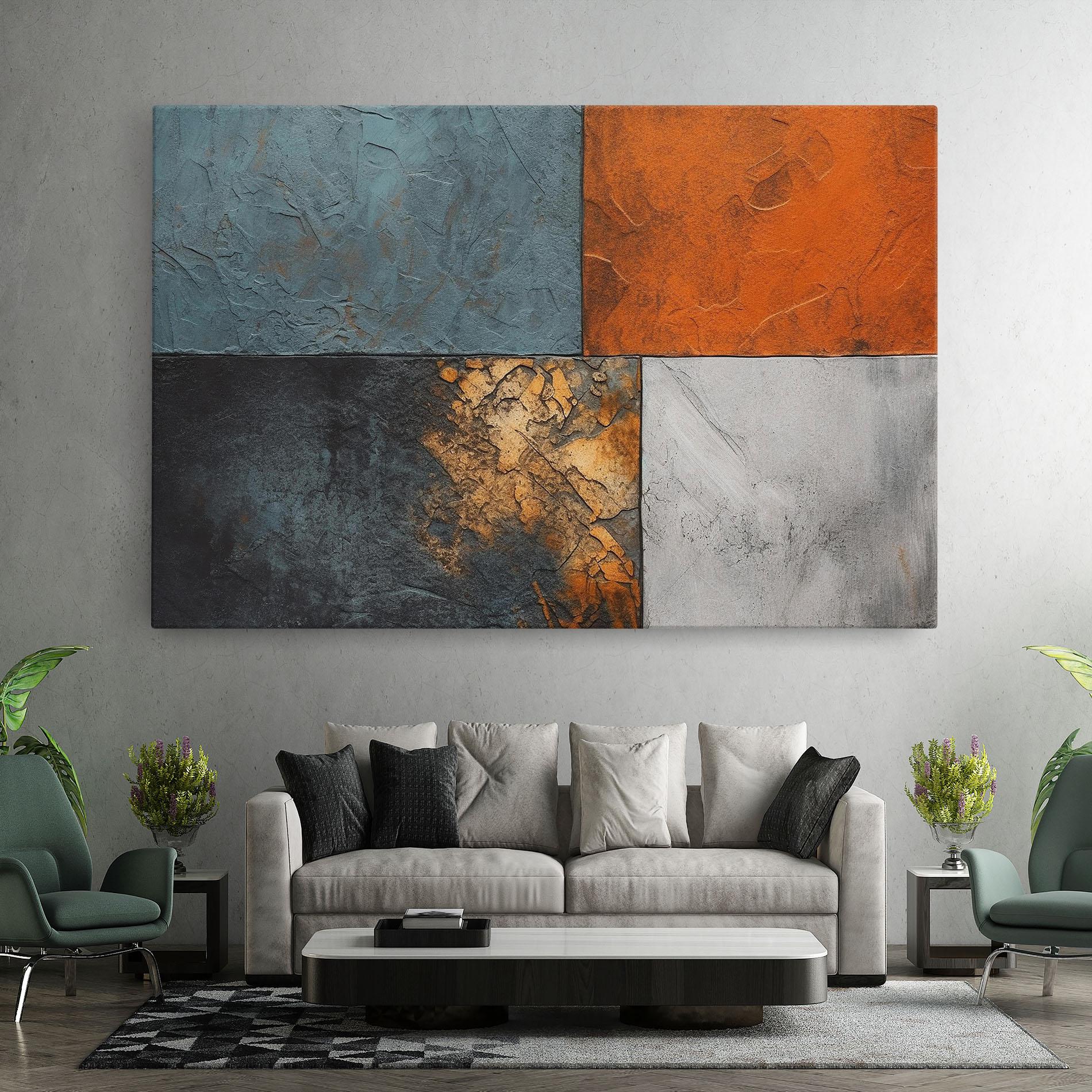 Leinwandbild White Square With Gold mockup 7